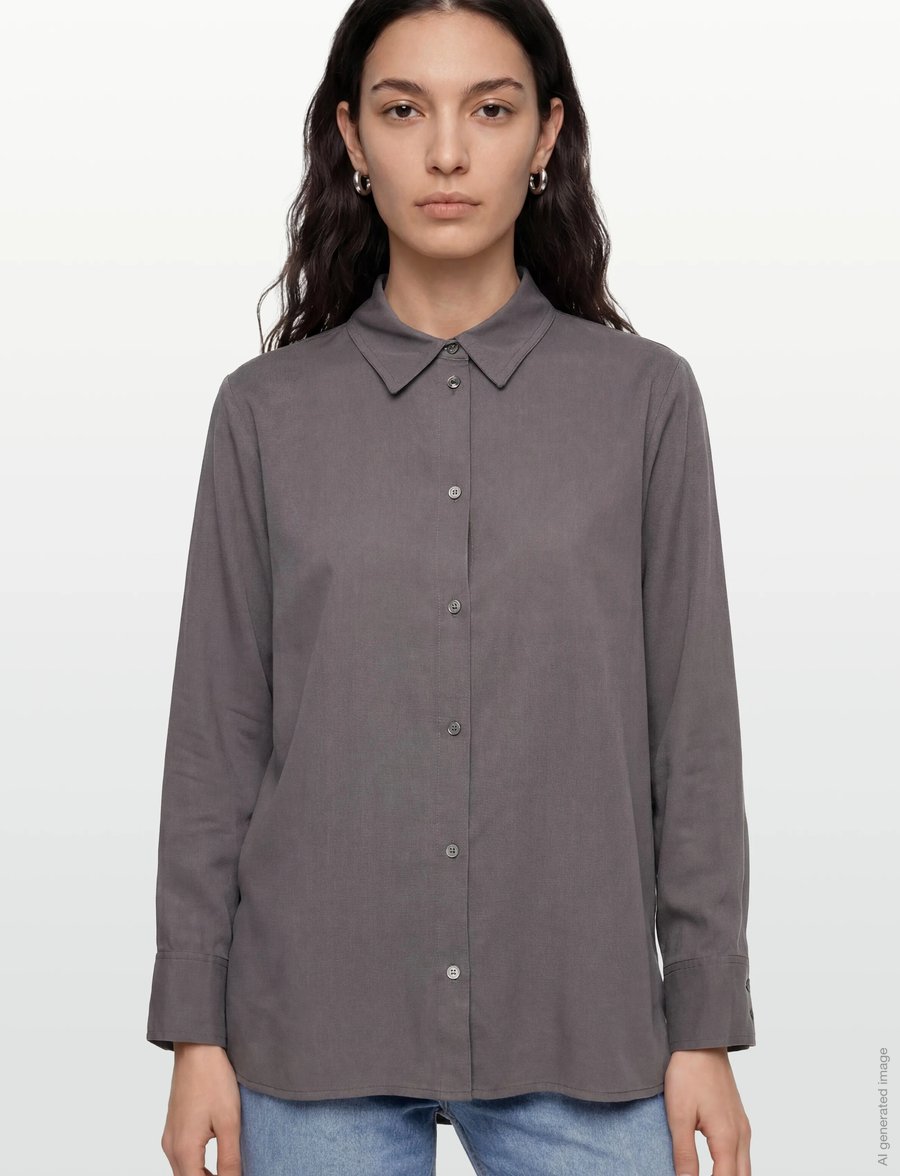 Rue de Tokyo - SEIRA TENCEL - langärmlige hemden - dark grey - 3