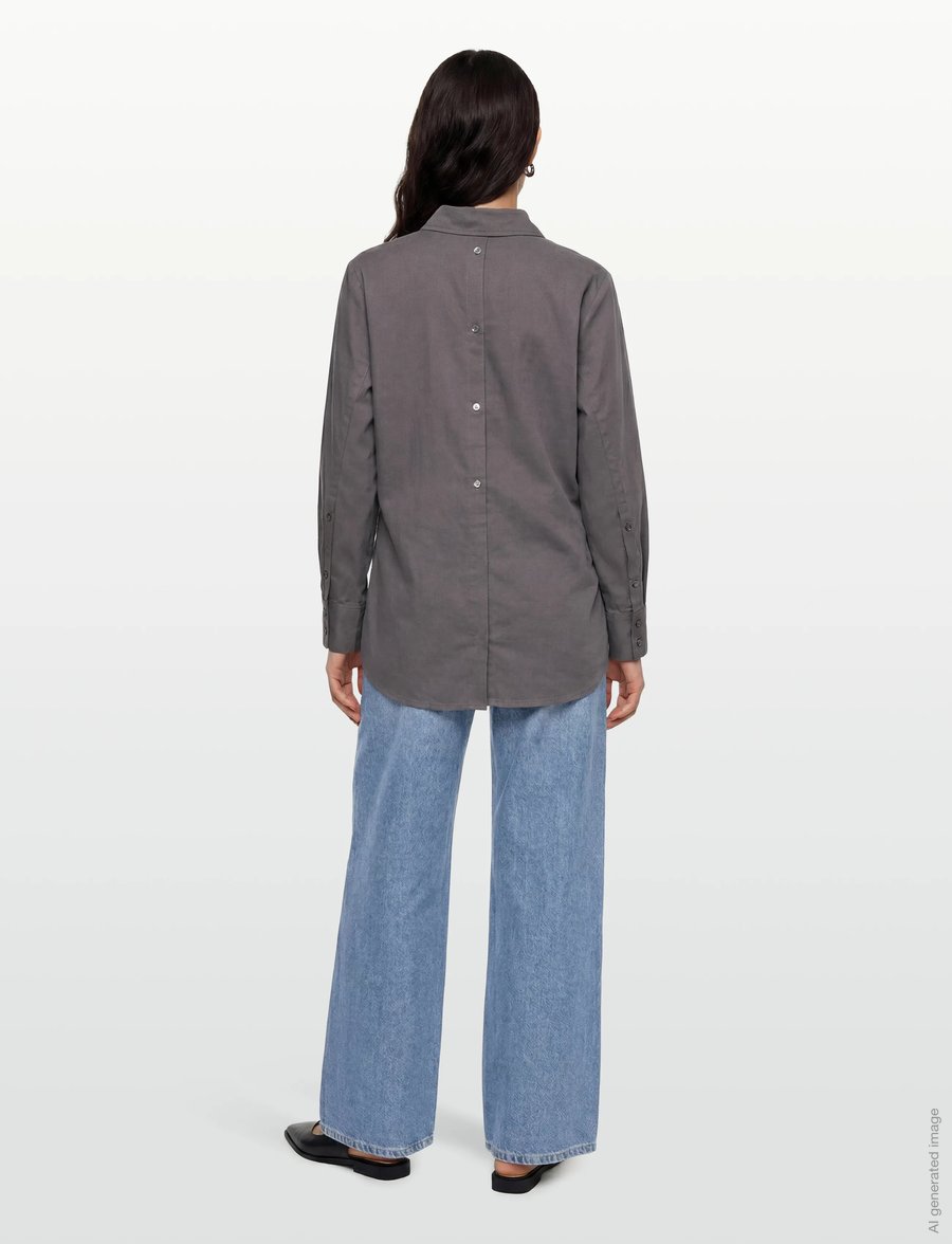 Rue de Tokyo - SEIRA TENCEL - langärmlige hemden - dark grey - 4