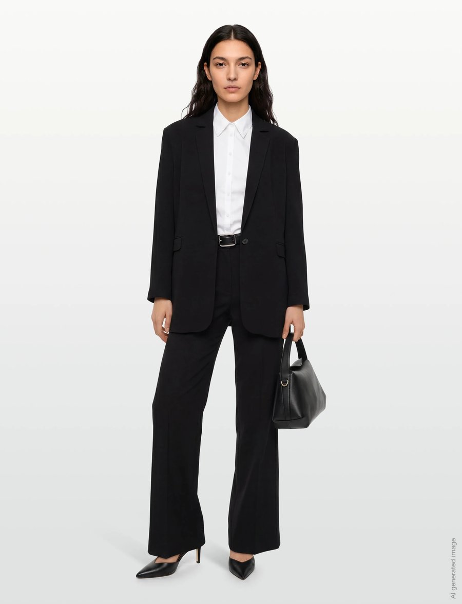 Rue de Tokyo - CICA RECYCLED HEAVY CREPE - einreihige blazer - black - 0