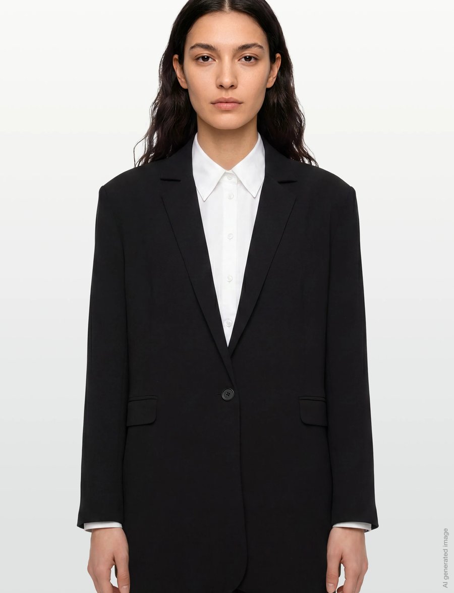 Rue de Tokyo - CICA RECYCLED HEAVY CREPE - einreihige blazer - black - 3