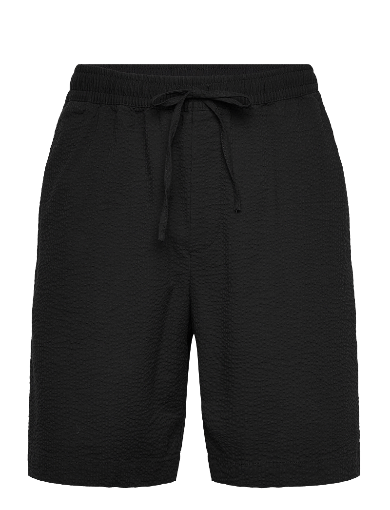Rue de Tokyo - PAVEL HEAVY SEERSUCKER - lühikesed vabaajapüksid - black - 0
