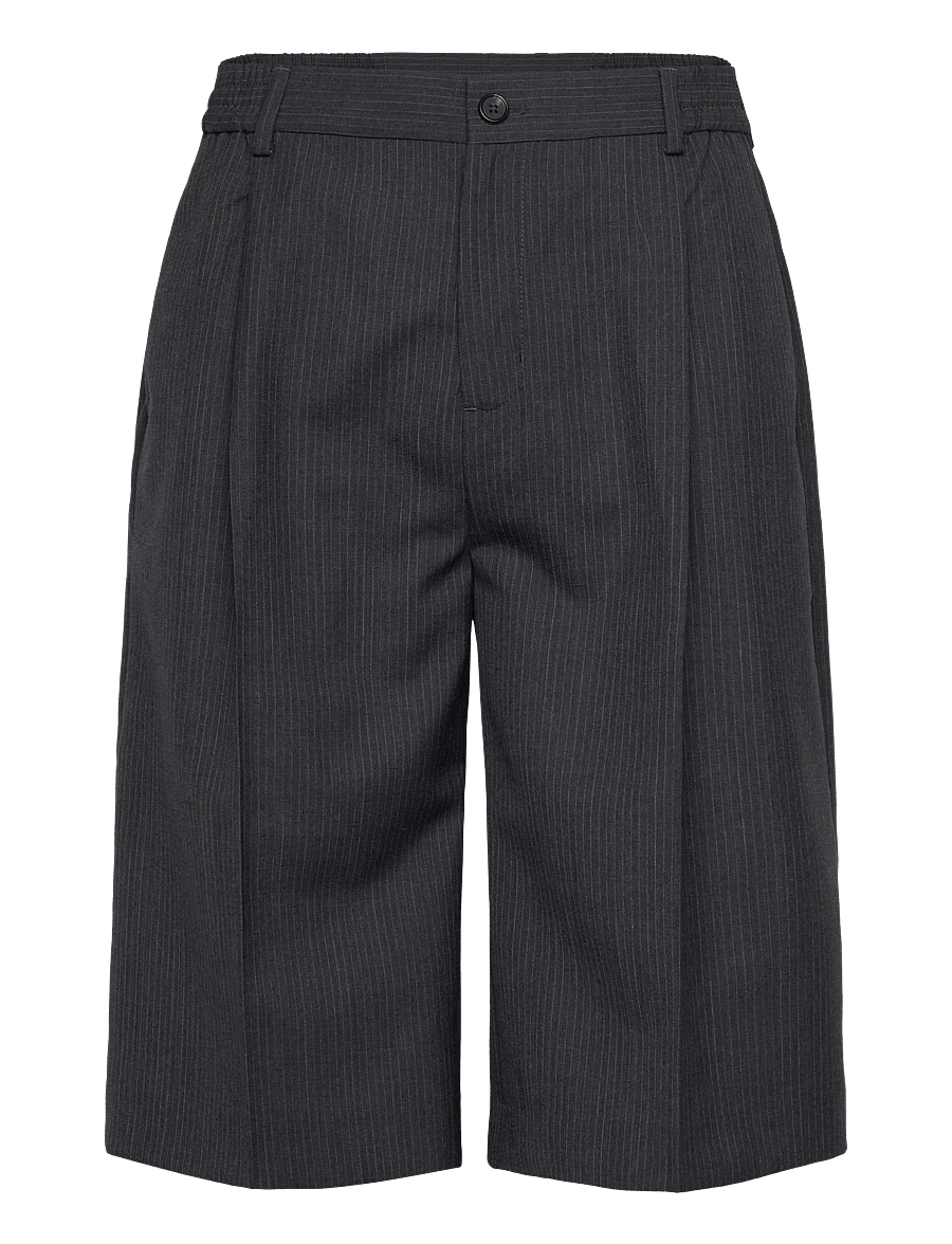 Rue de Tokyo - POLL WOOL PINSTRIPE - vabaaja lühikesed püksid - grey pin stripe - 0
