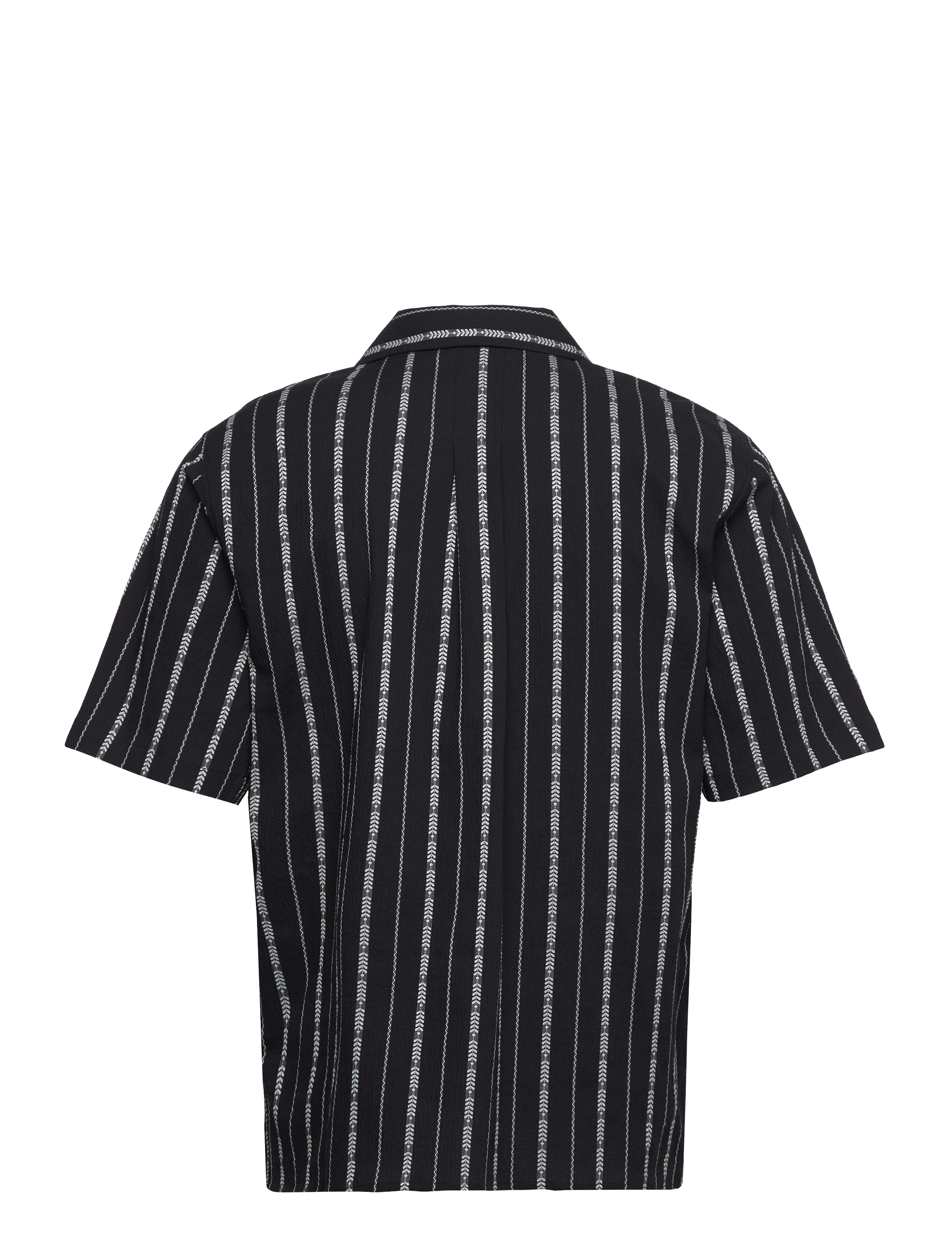 Rue de Tokyo - SETH PATTERNED SEERSUCKER STRIPE - black ecru stripe - 1