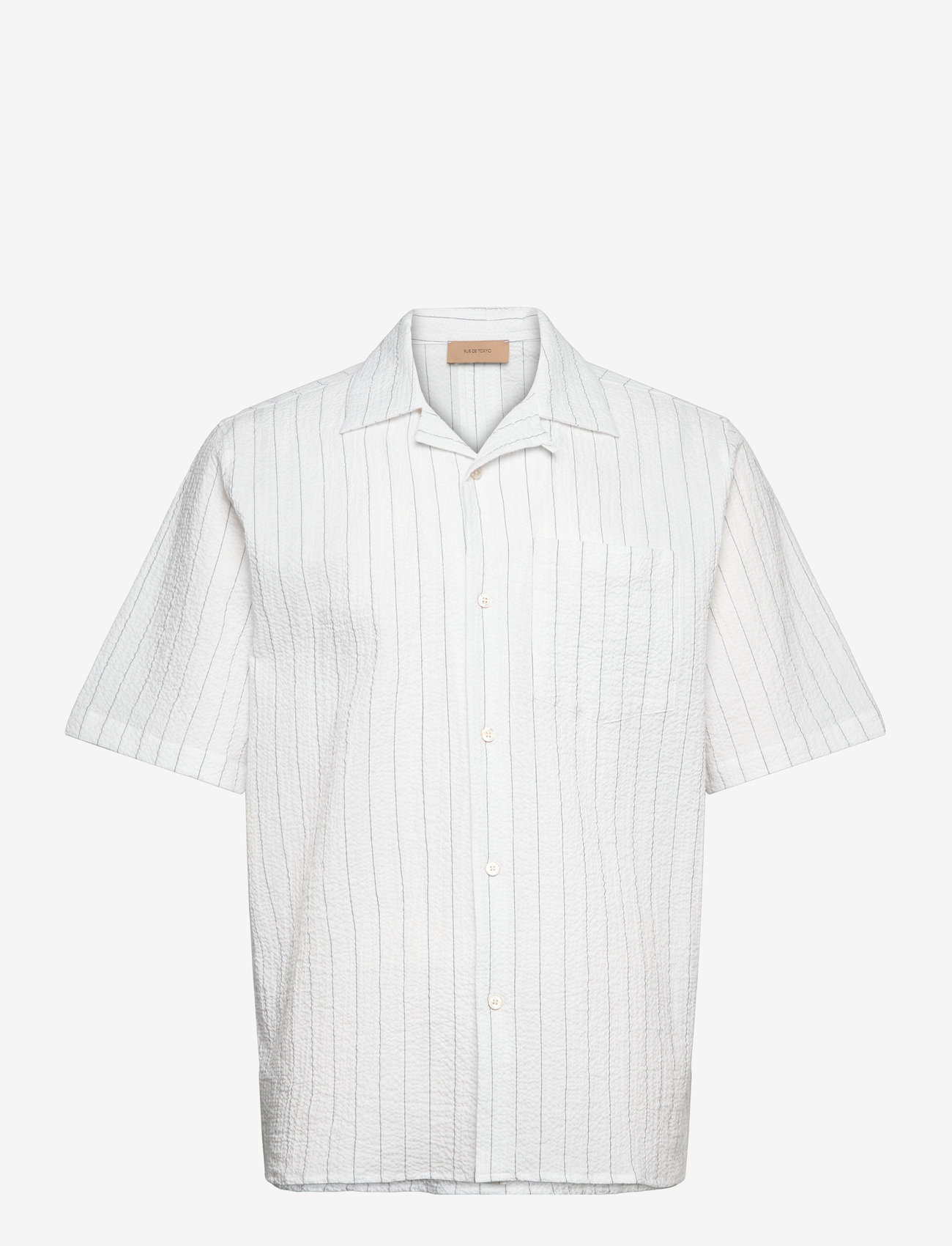 Rue de Tokyo - SETH SAILOR STRIPE - kurzarmhemden - white blue thin stripe - 0