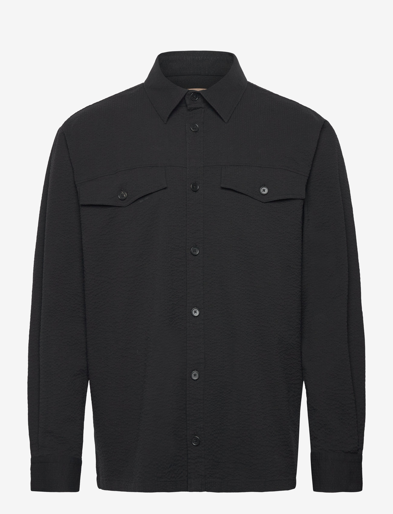 Rue de Tokyo - SEVERAS HEAVY SEERSUCKER - casual hemden - black - 0