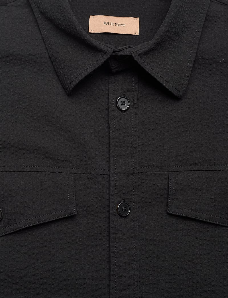 Rue de Tokyo - SEVERAS HEAVY SEERSUCKER - casual hemden - black - 2