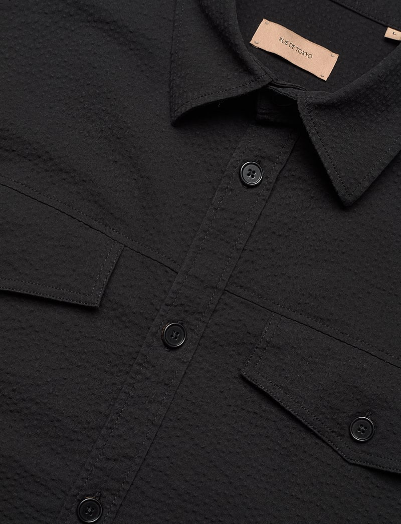 Rue de Tokyo - SEVERAS HEAVY SEERSUCKER - casual hemden - black - 3