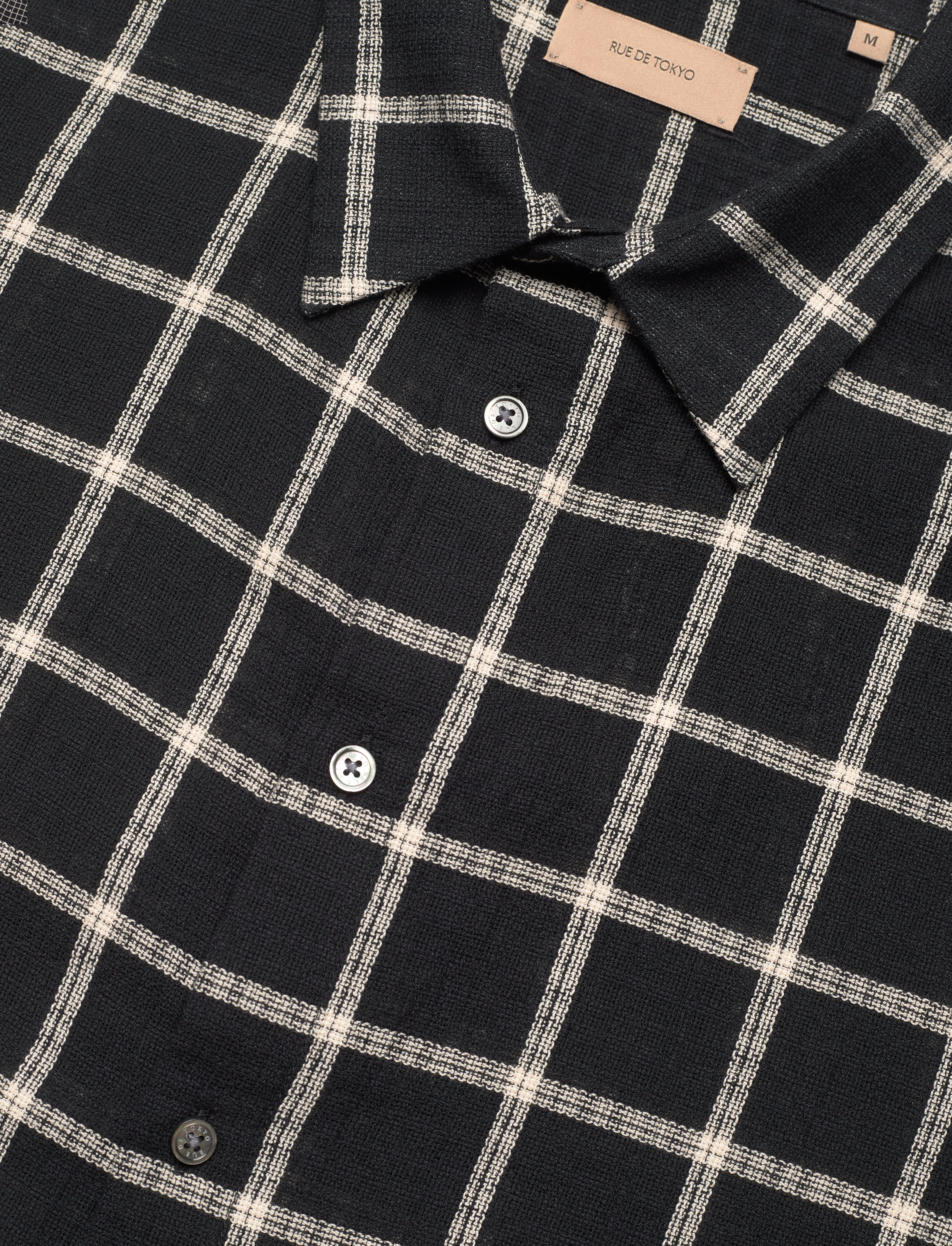 Rue de Tokyo - SILVIO COTTON CHECK - lühikeste varrukatega särgid - black white check - 3