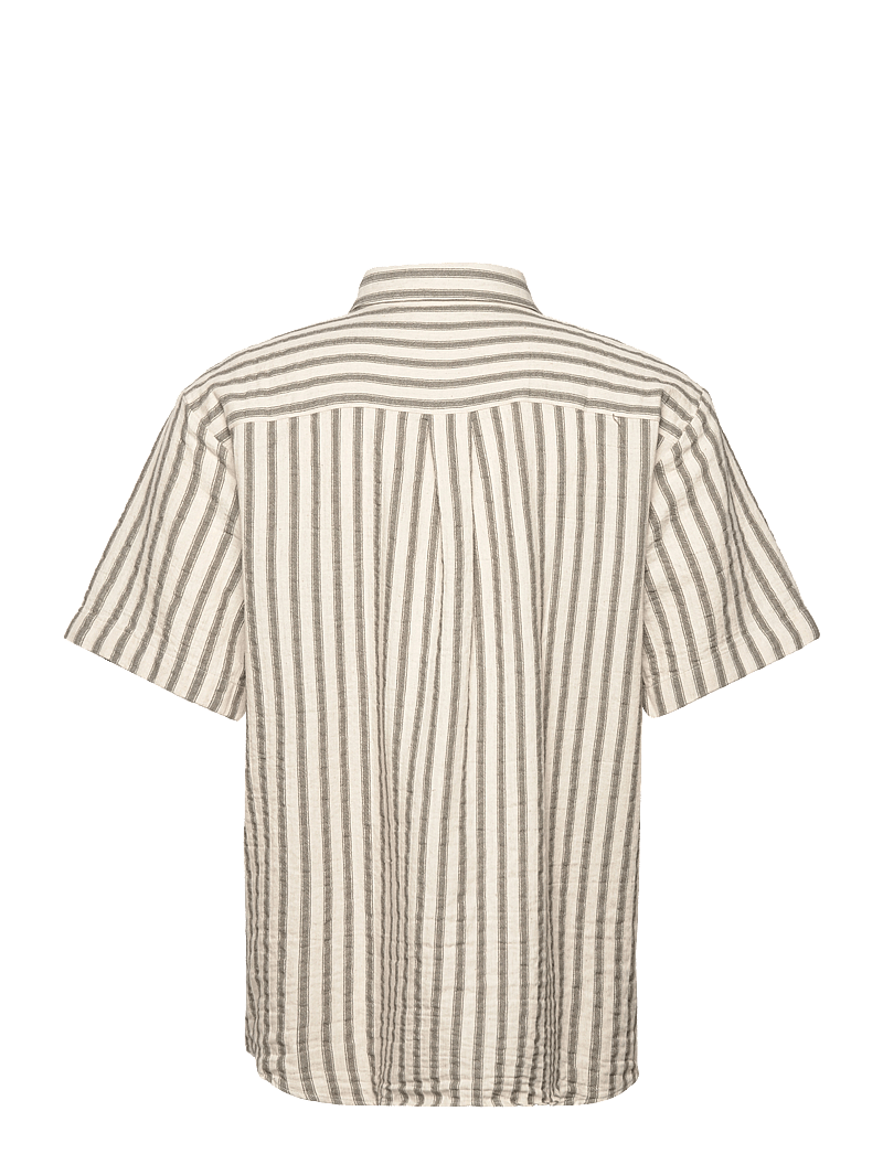 Rue de Tokyo - SILVIO COTTON LINEN STRIPE - leinenhemden - green ivory stripe - 1