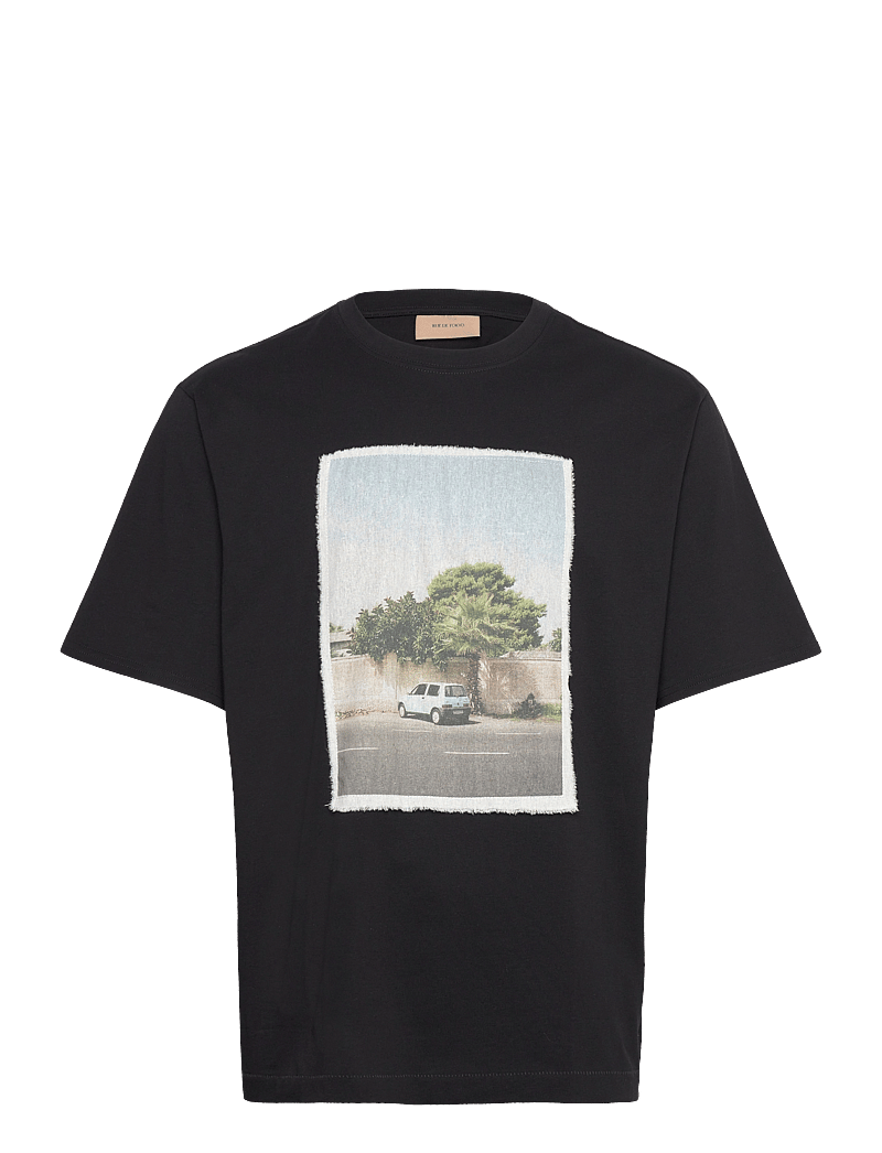 Rue de Tokyo - TIBOR LIGHT JERSEY - short-sleeved t-shirts - black off white print - 0