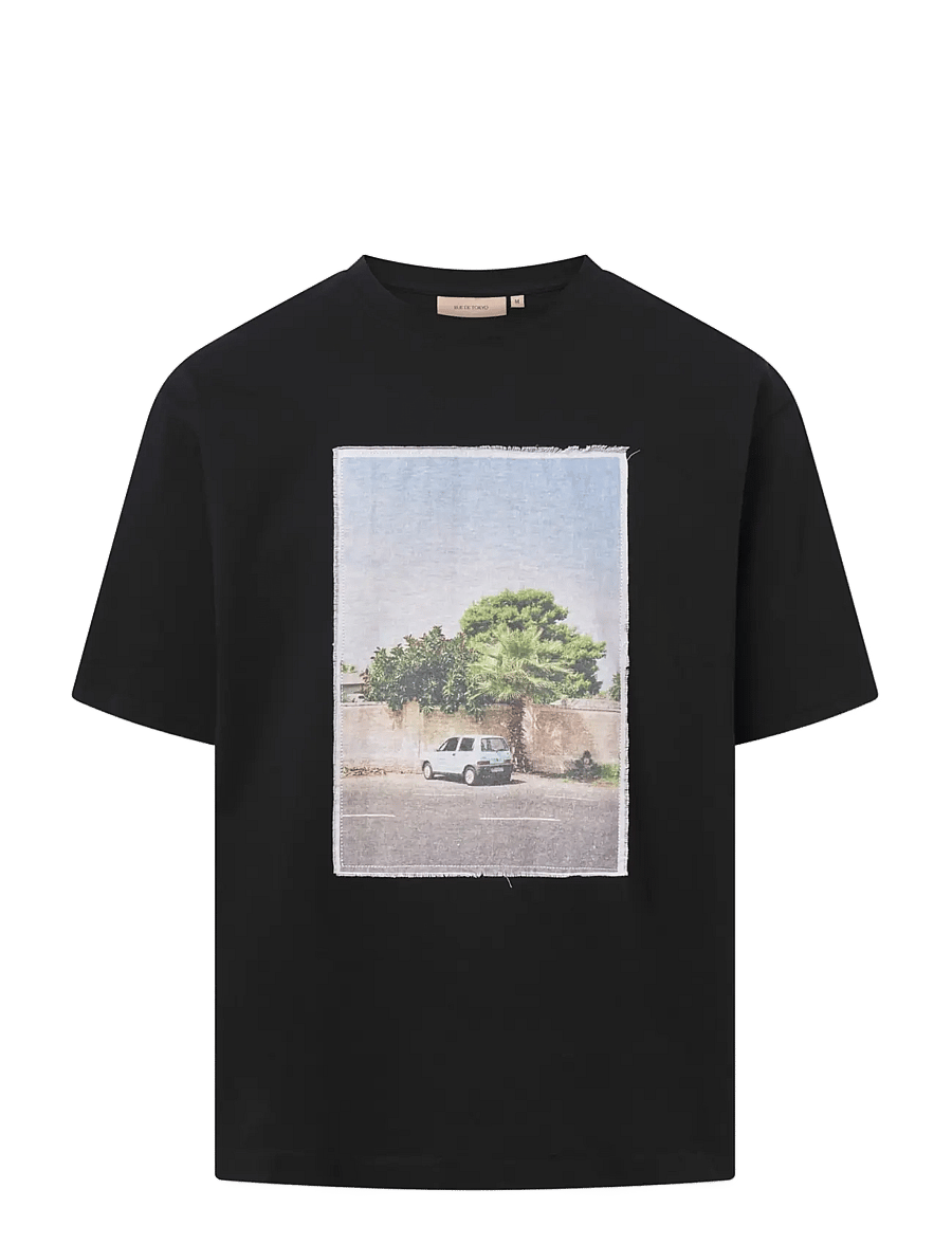 Rue de Tokyo - TIBOR LIGHT JERSEY - black off white print - 0