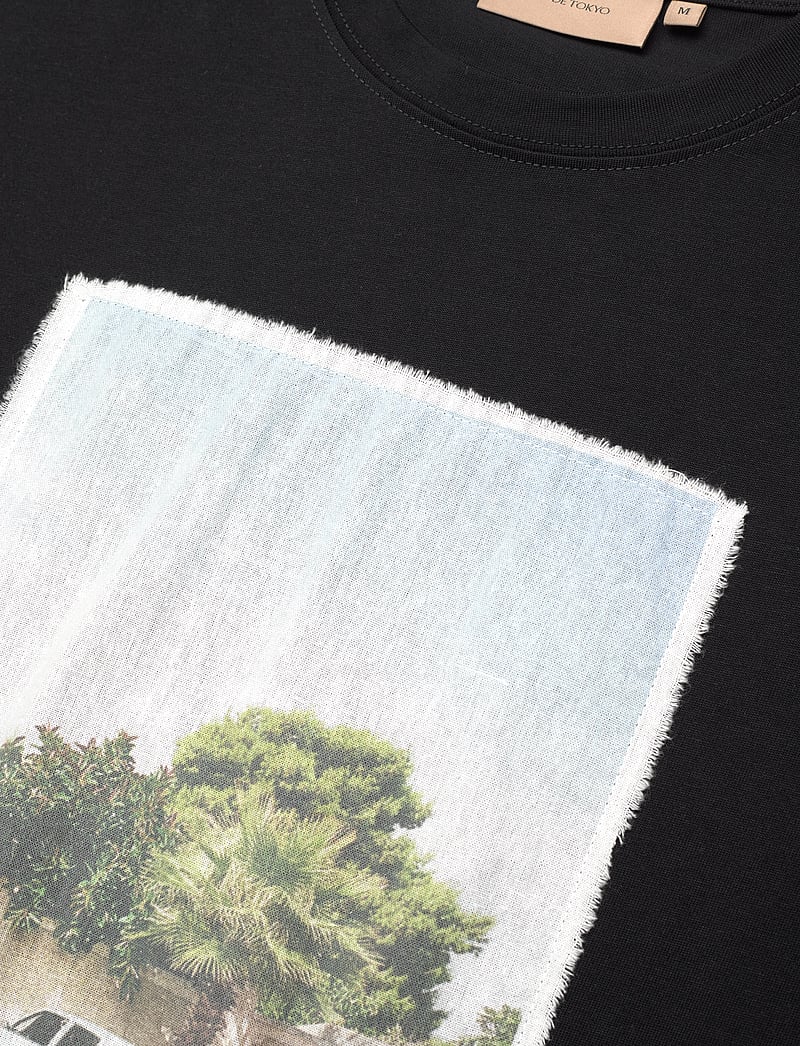 Rue de Tokyo - TIBOR LIGHT JERSEY - short-sleeved t-shirts - black off white print - 2