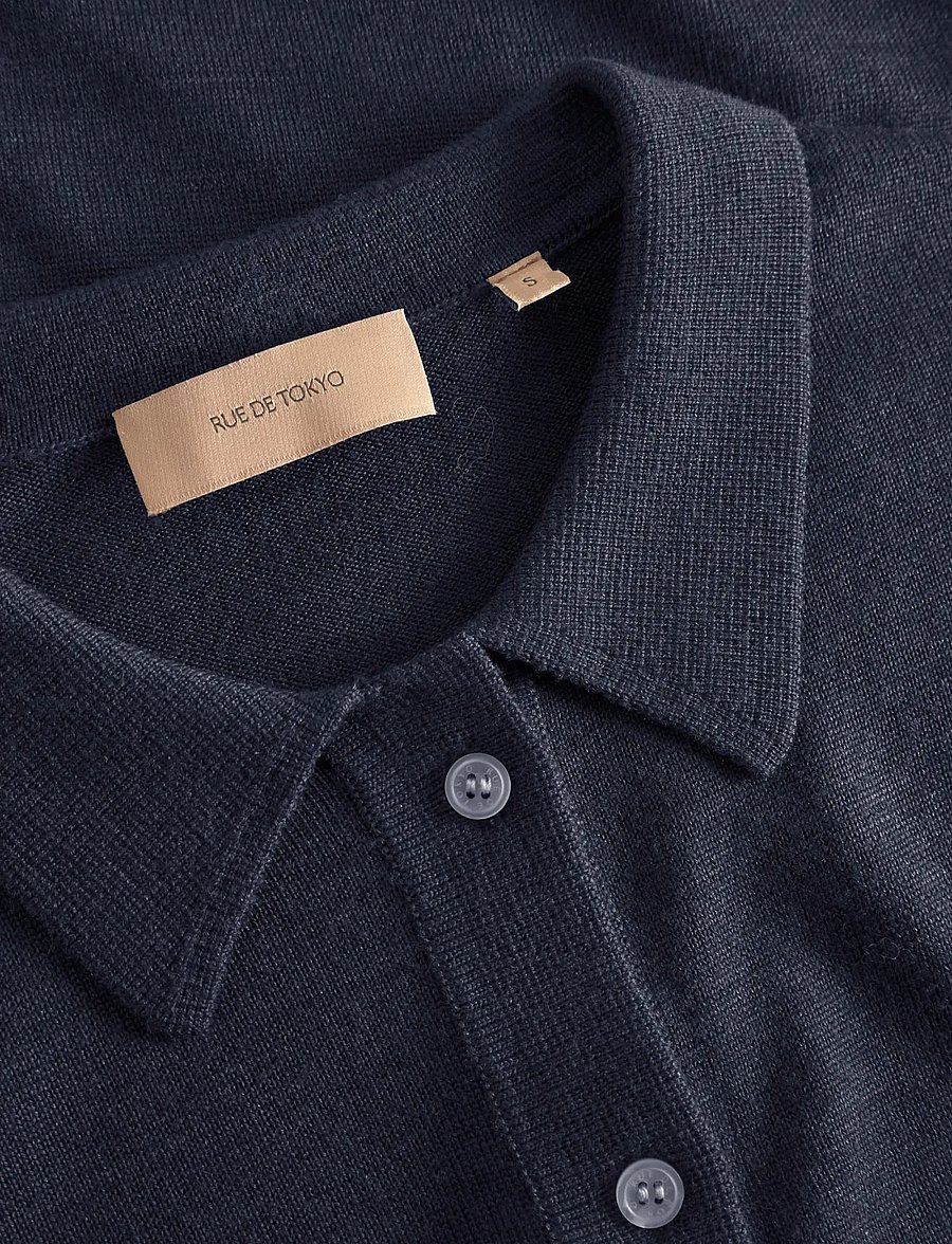 Rue de Tokyo - KURA ORGANIC MERINO WOOL - polos - navy - 1