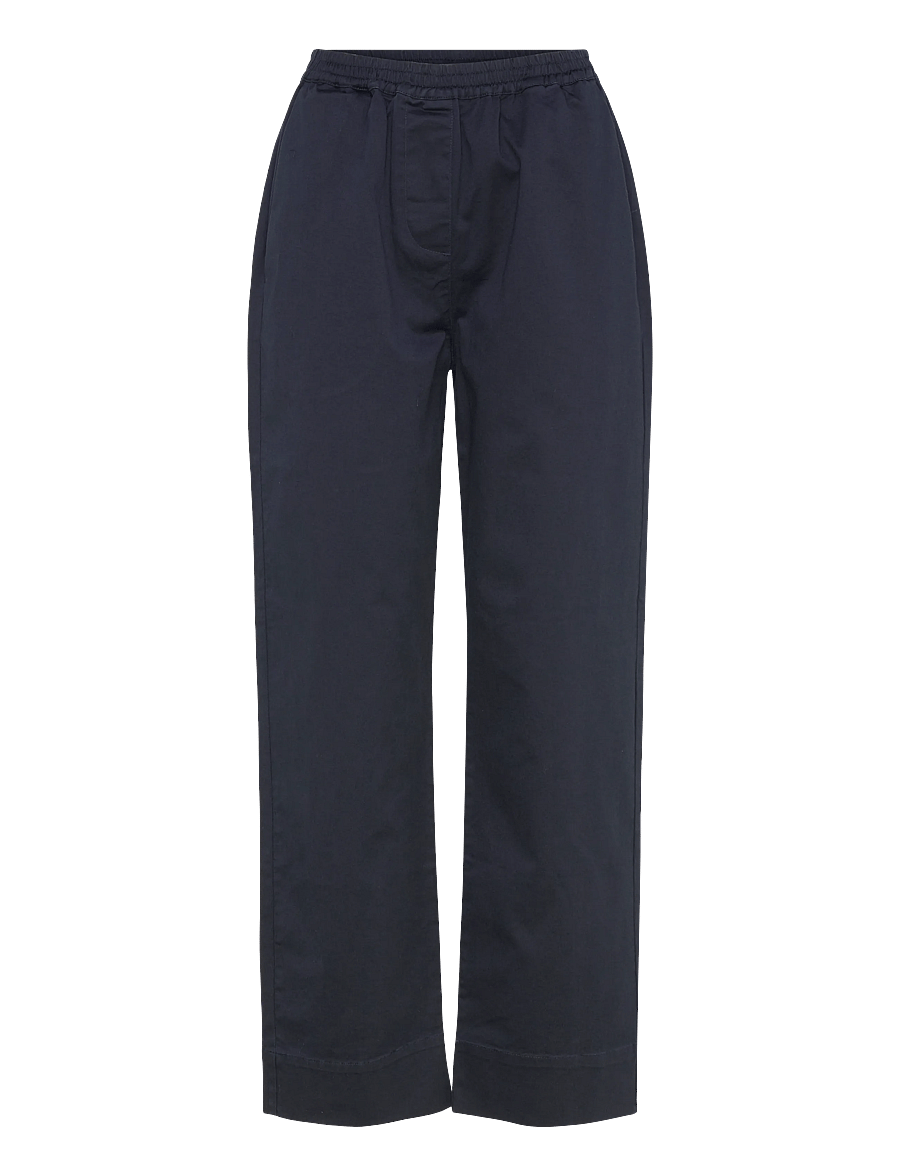 Rue de Tokyo - PALLA ORGANIC TWILL - buxur með beinum skálmum - dark navy - 0