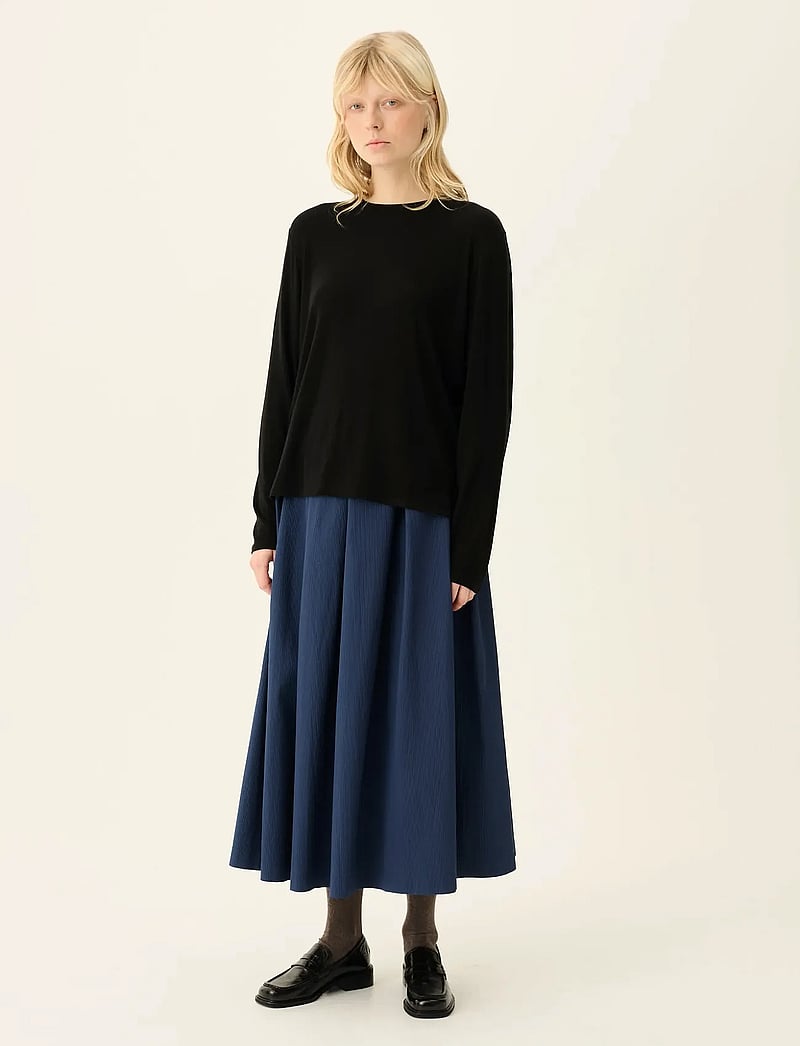 Rue de Tokyo - PEGGY SMALL BUBBLE STRIPE - midinederdele - midnight blue - 0