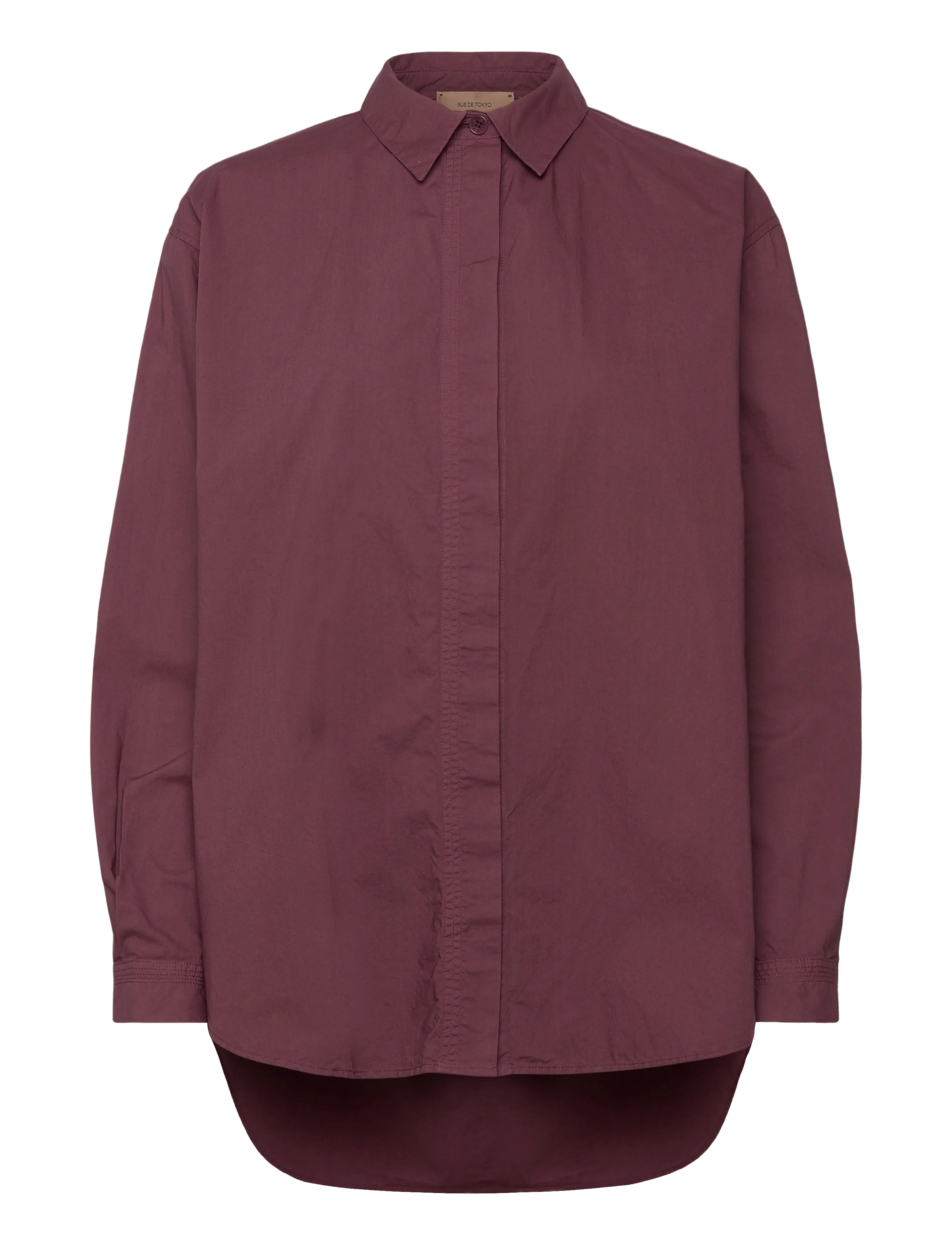 Rue de Tokyo SHELBY ORGANIC GARMENT DYED POPLIN - Pluusid ja särgid - BURGUNDY / burgundy