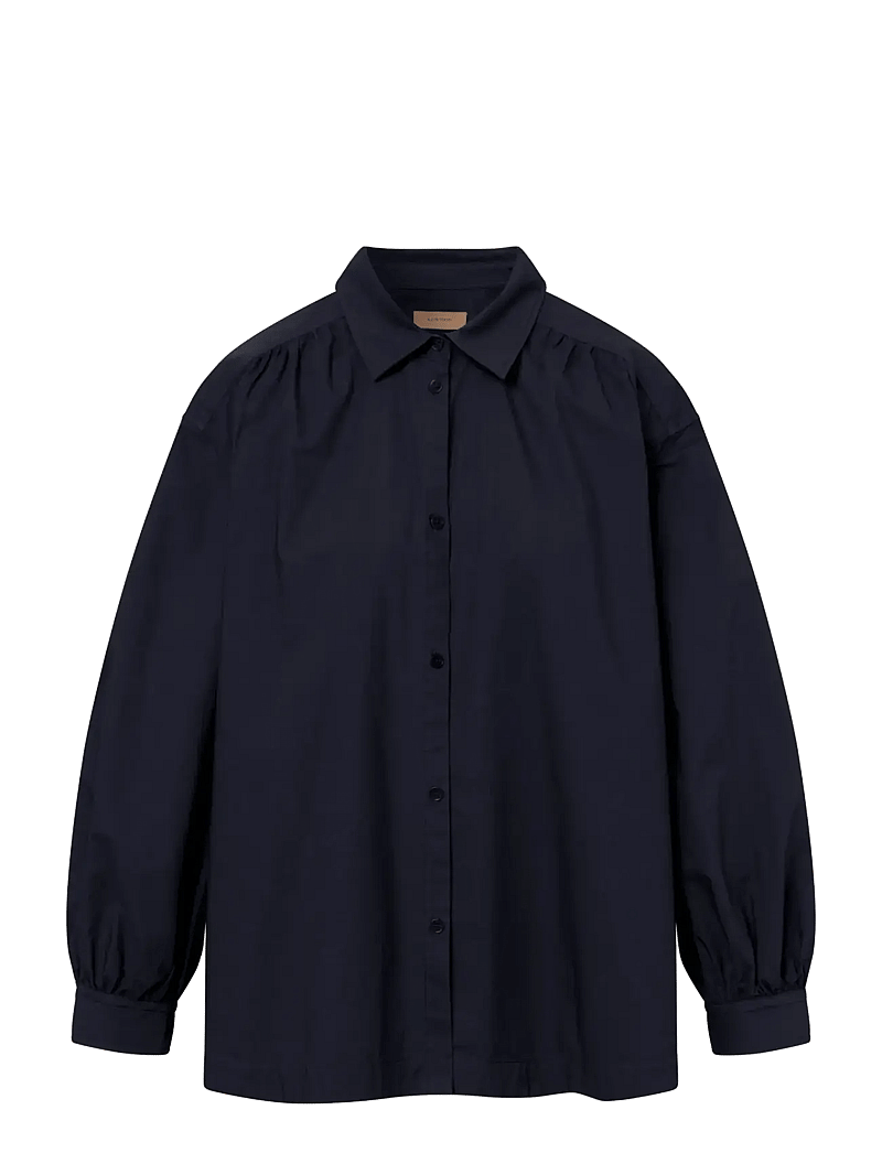 Rue de Tokyo - SLOAN ORGANIC GARMENT DYED POPLIN - jeansskjortor - dark navy - 0