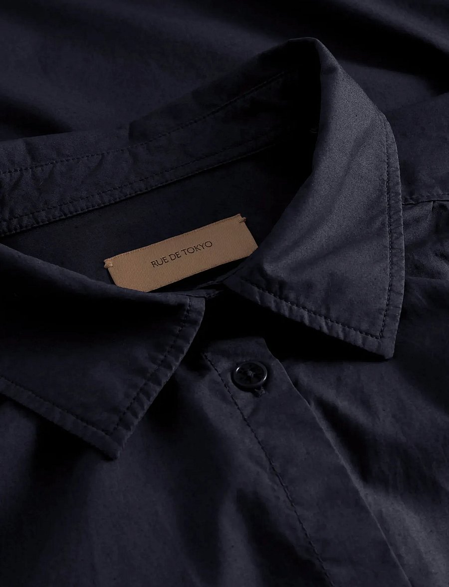 Rue de Tokyo - SLOAN ORGANIC GARMENT DYED POPLIN - denimskjorter - dark navy - 1