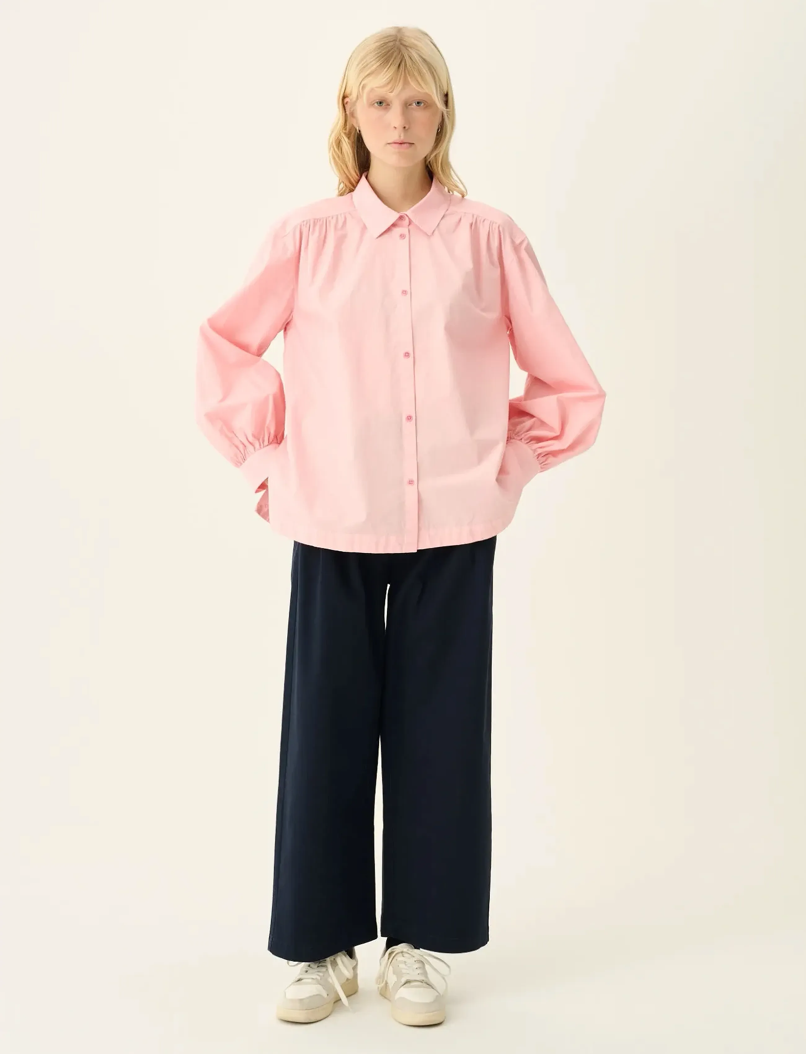 Rue de Tokyo Sloan Organic Garment Dyed Poplin, XS, Pink, Skjorter > Langærmede, Dame