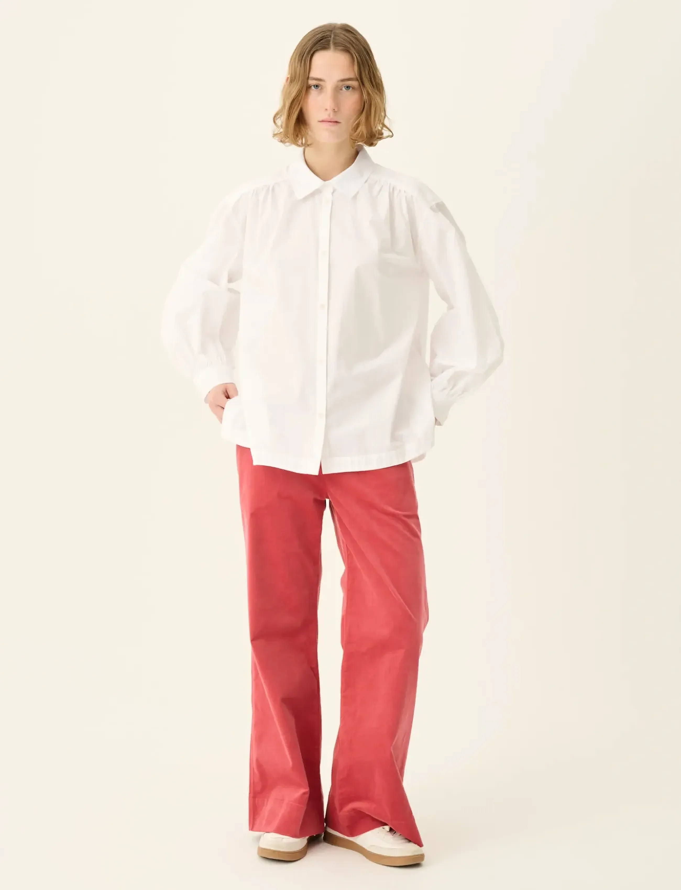 Rue de Tokyo SLOAN ORGANIC GARMENT DYED POPLIN - Hemden - WHITE / white