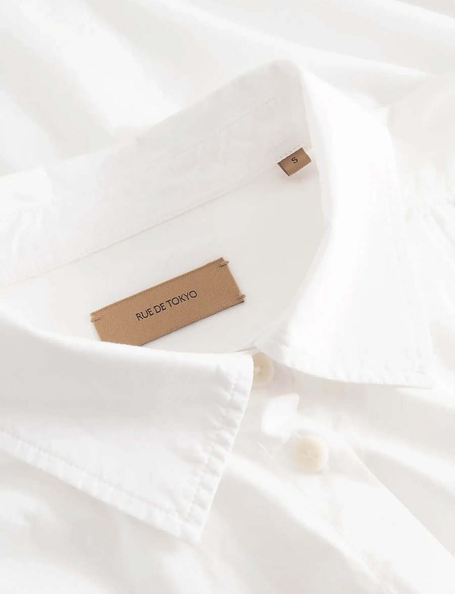 Rue de Tokyo - SLOAN ORGANIC GARMENT DYED POPLIN - jeansskjortor - white - 2
