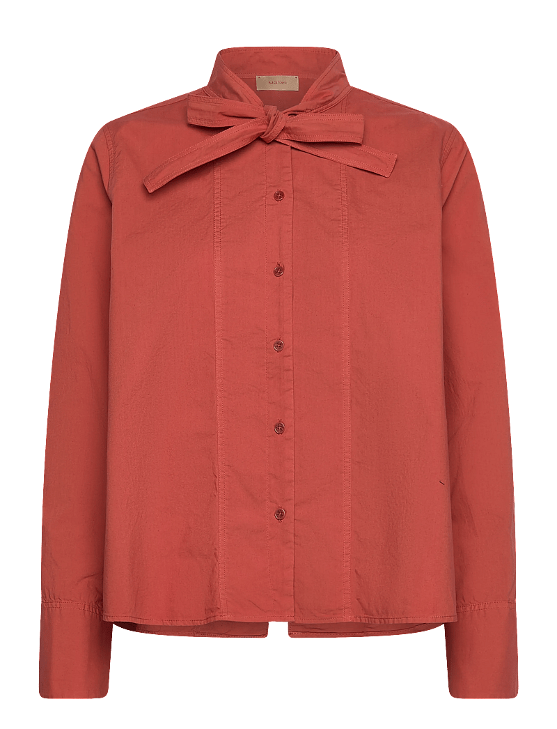 Rue de Tokyo - SHOSHANA GARMENT DYED POPLIN - pikkade varrukatega särgid - faded rust - 0