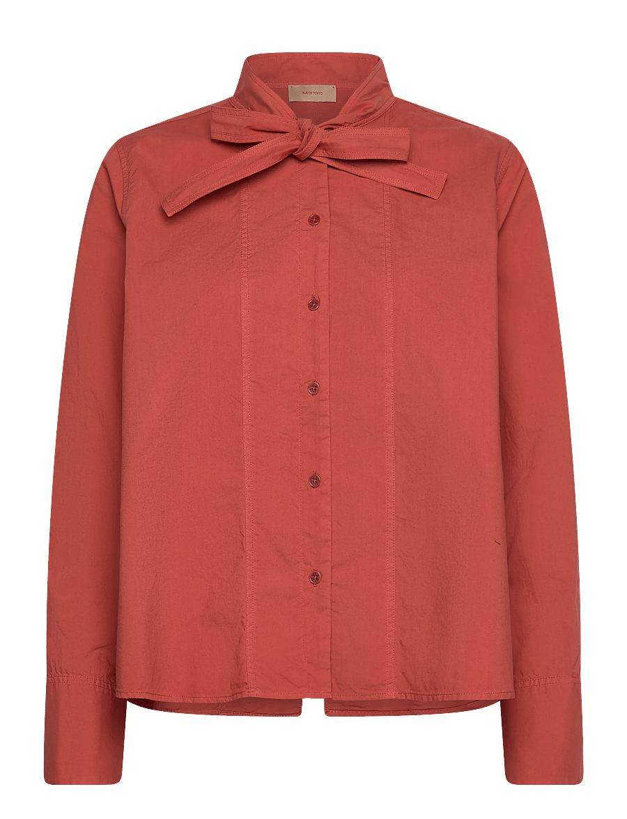Rue de Tokyo - SHOSHANA GARMENT DYED POPLIN - langærmede skjorter - faded rust - 0