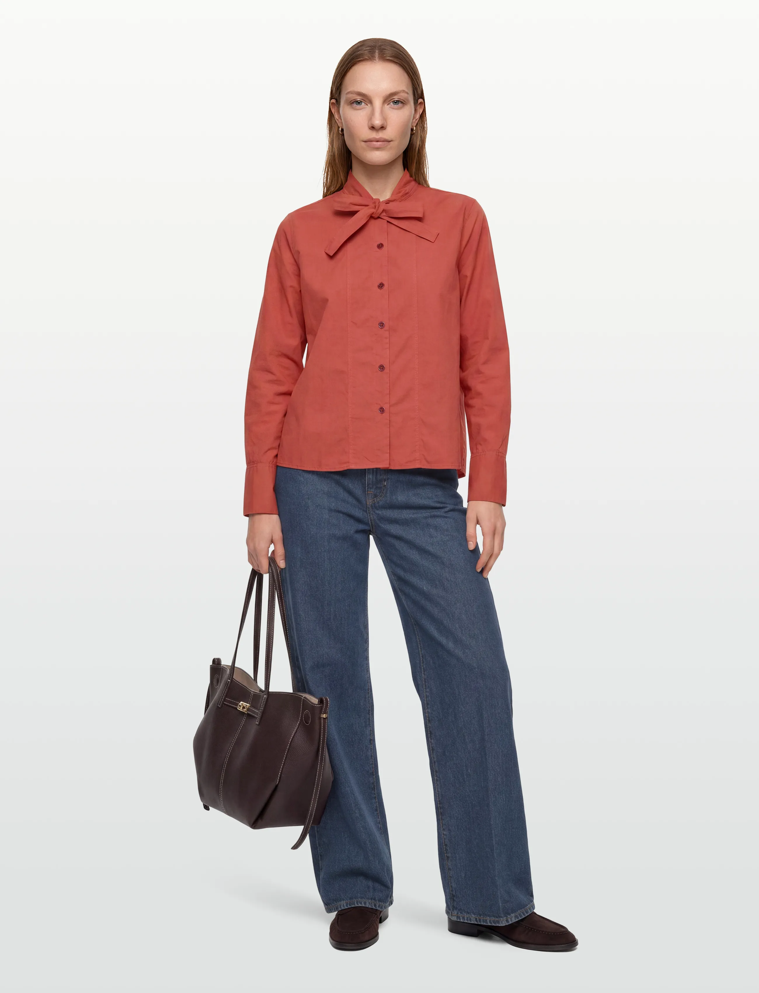 Rue de Tokyo - SHOSHANA GARMENT DYED POPLIN - langärmlige hemden - faded rust - 0