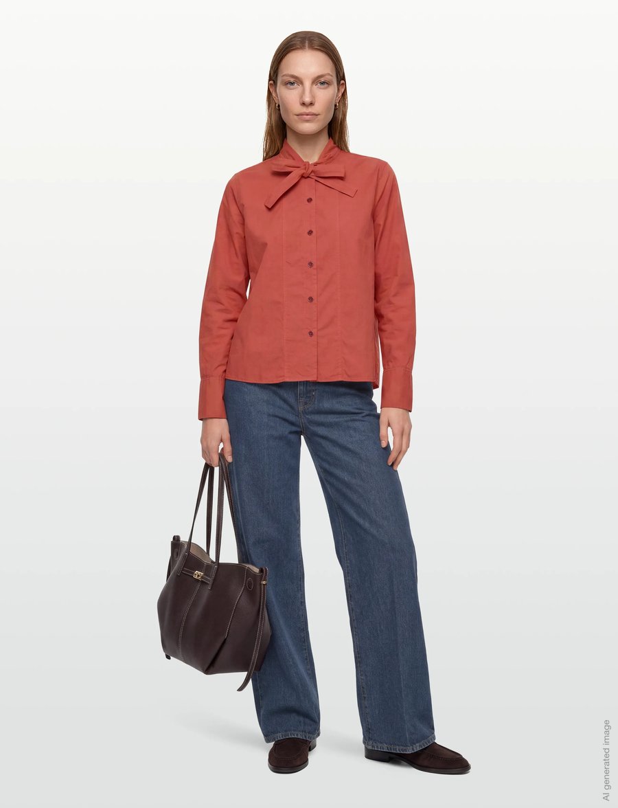 Rue de Tokyo - SHOSHANA GARMENT DYED POPLIN - langærmede skjorter - faded rust - 0