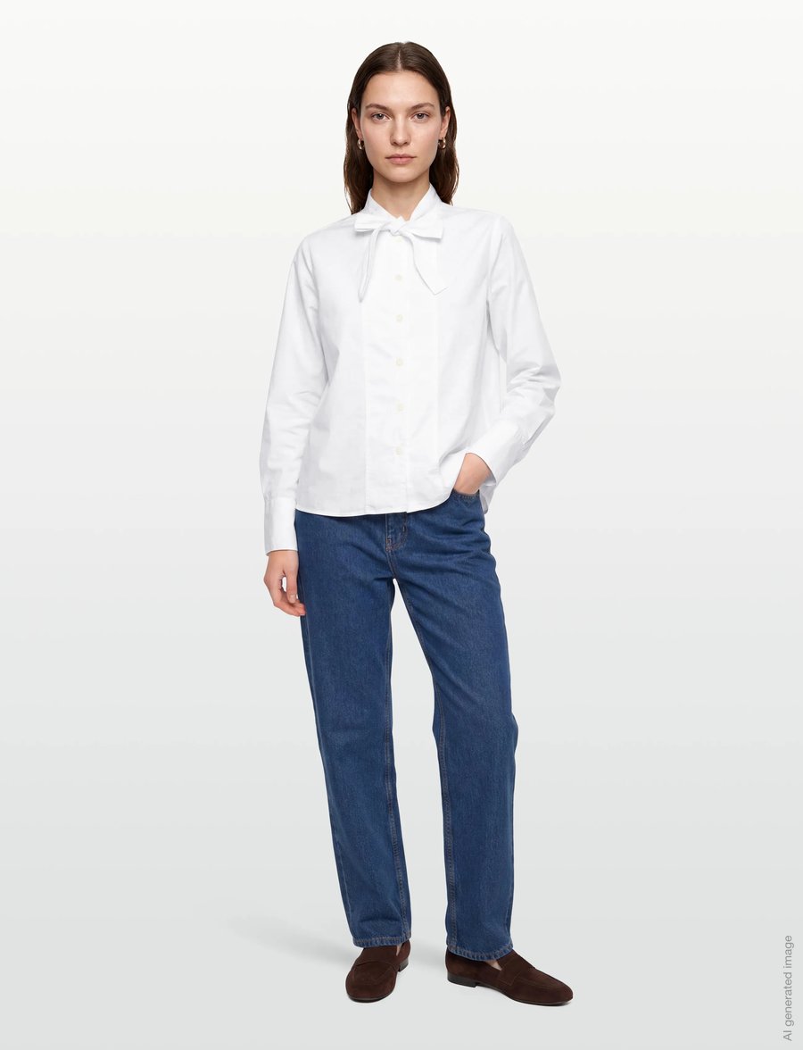 Rue de Tokyo - SHOSHANA GARMENT DYED POPLIN - pikkade varrukatega särgid - white - 0