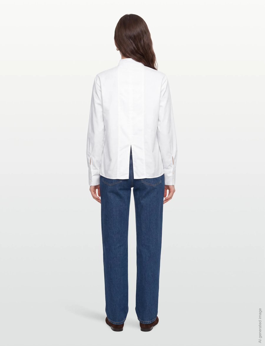 Rue de Tokyo - SHOSHANA GARMENT DYED POPLIN - pikkade varrukatega särgid - white - 4