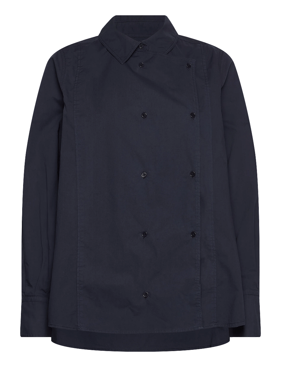 Rue de Tokyo - SPARROW GARMENT DYED POPLIN - langärmlige hemden - dark navy - 2
