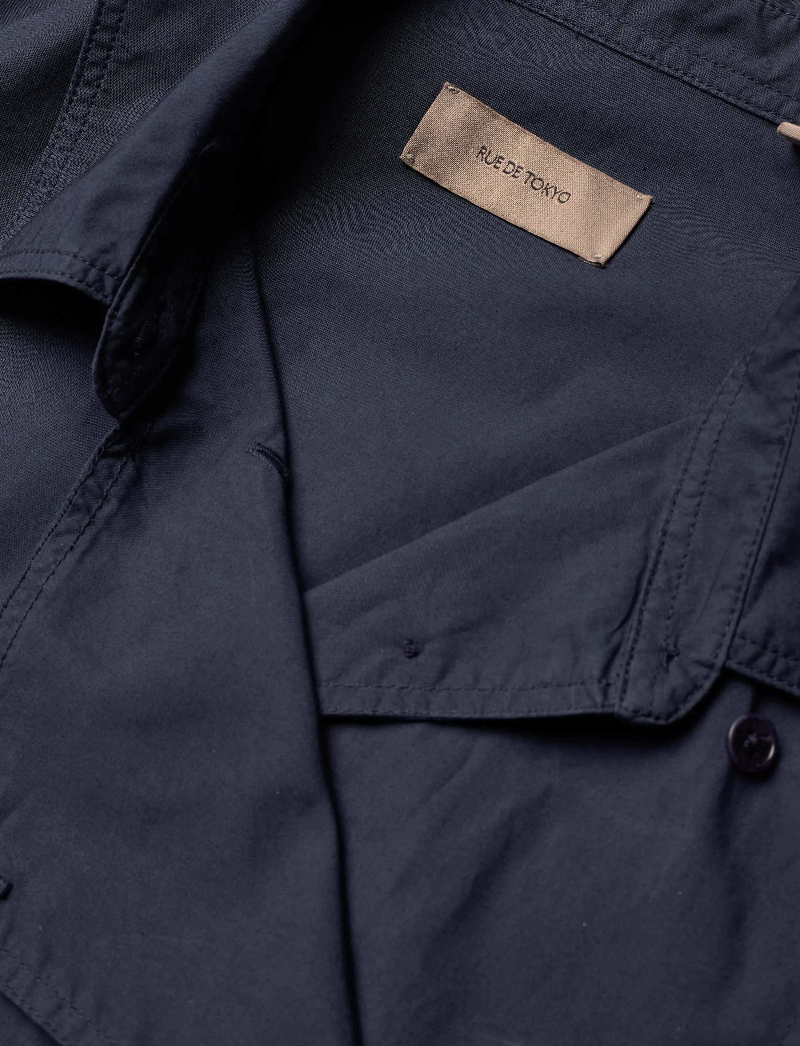 Rue de Tokyo - SPARROW GARMENT DYED POPLIN - langärmlige hemden - dark navy - 3