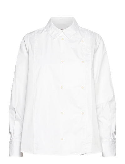 Rue de Tokyo SPARROW GARMENT DYED POPLIN - Pikkade varrukatega särgid - WHITE / white