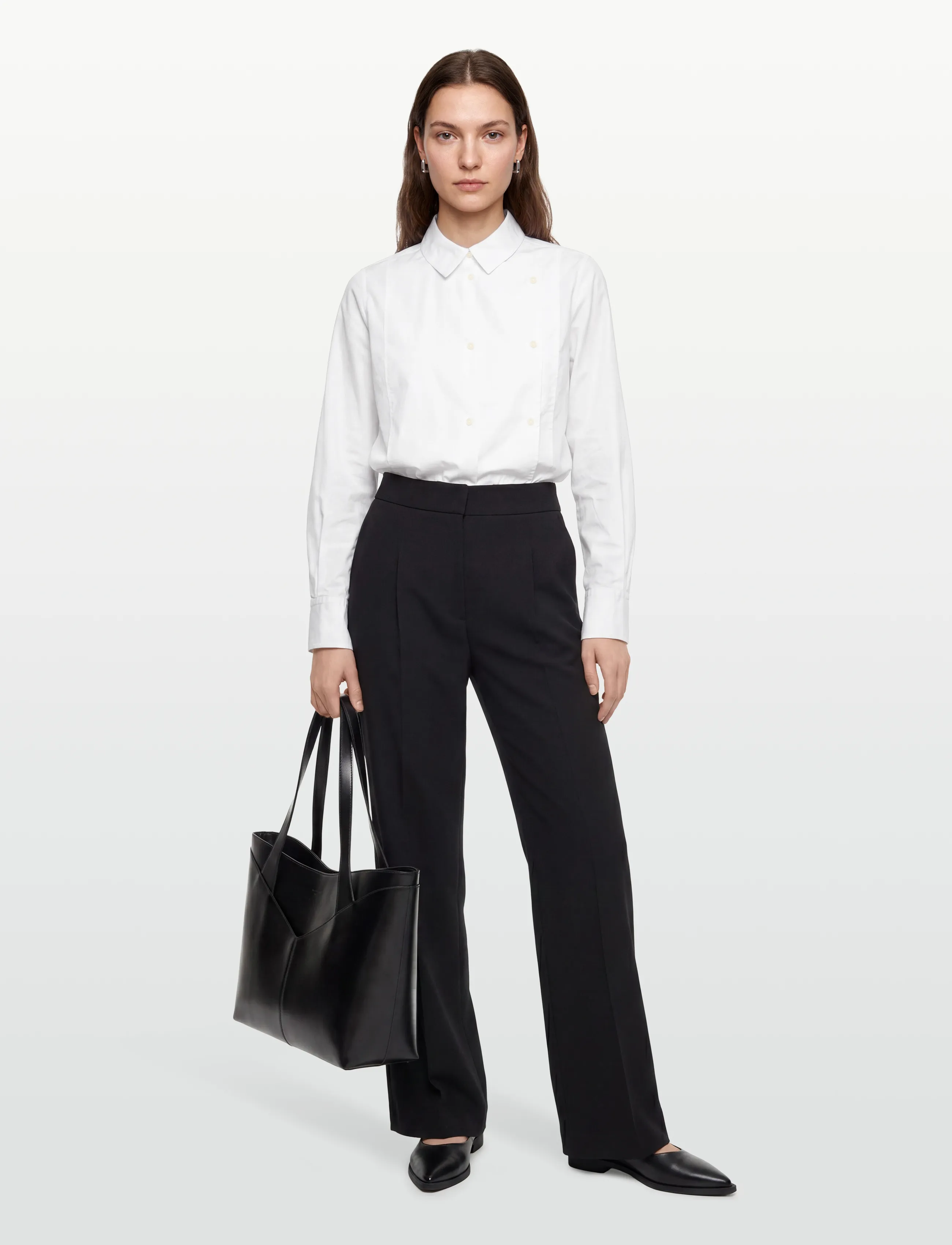 Rue de Tokyo SPARROW GARMENT DYED POPLIN - Särgid - WHITE / white