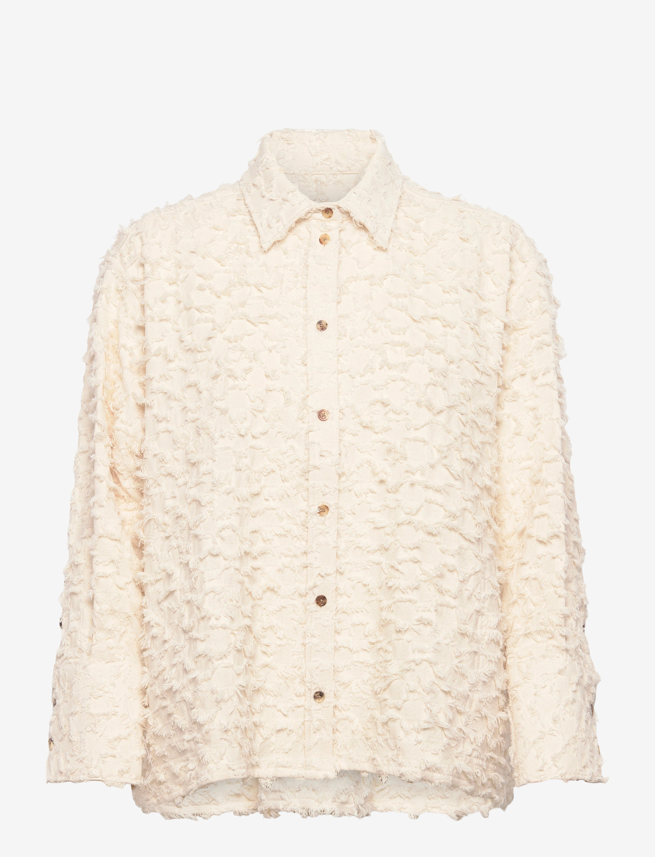 Rue de Tokyo - SEKE TWILL FIL DE COUPE - krekli ar garām piedurknēm - raw white - 0