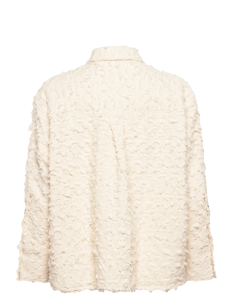 Rue de Tokyo - SEKE TWILL FIL DE COUPE - langärmlige hemden - raw white - 1