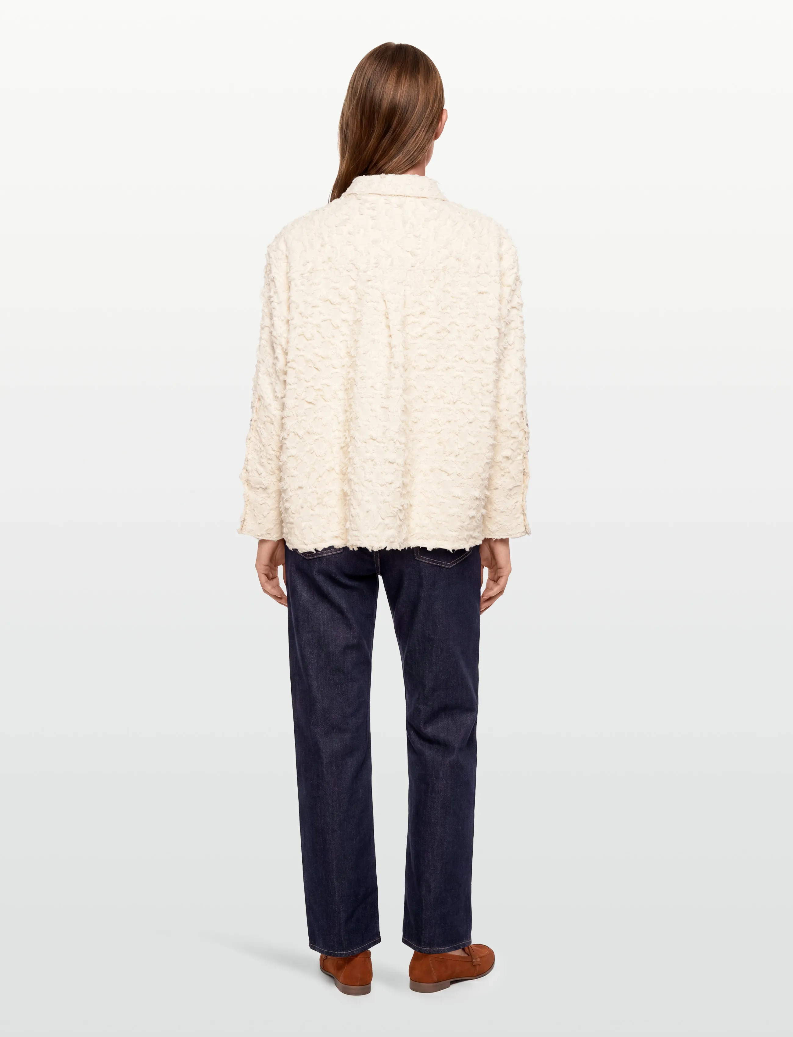 Rue de Tokyo - SEKE TWILL FIL DE COUPE - långärmade skjortor - raw white - 4