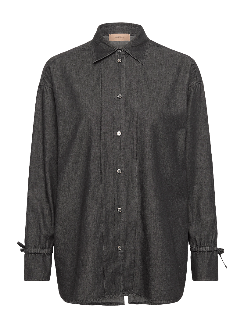 Rue de Tokyo - SIGGA LIGHT DENIM - pikkade varrukatega särgid - washed black denim - 0