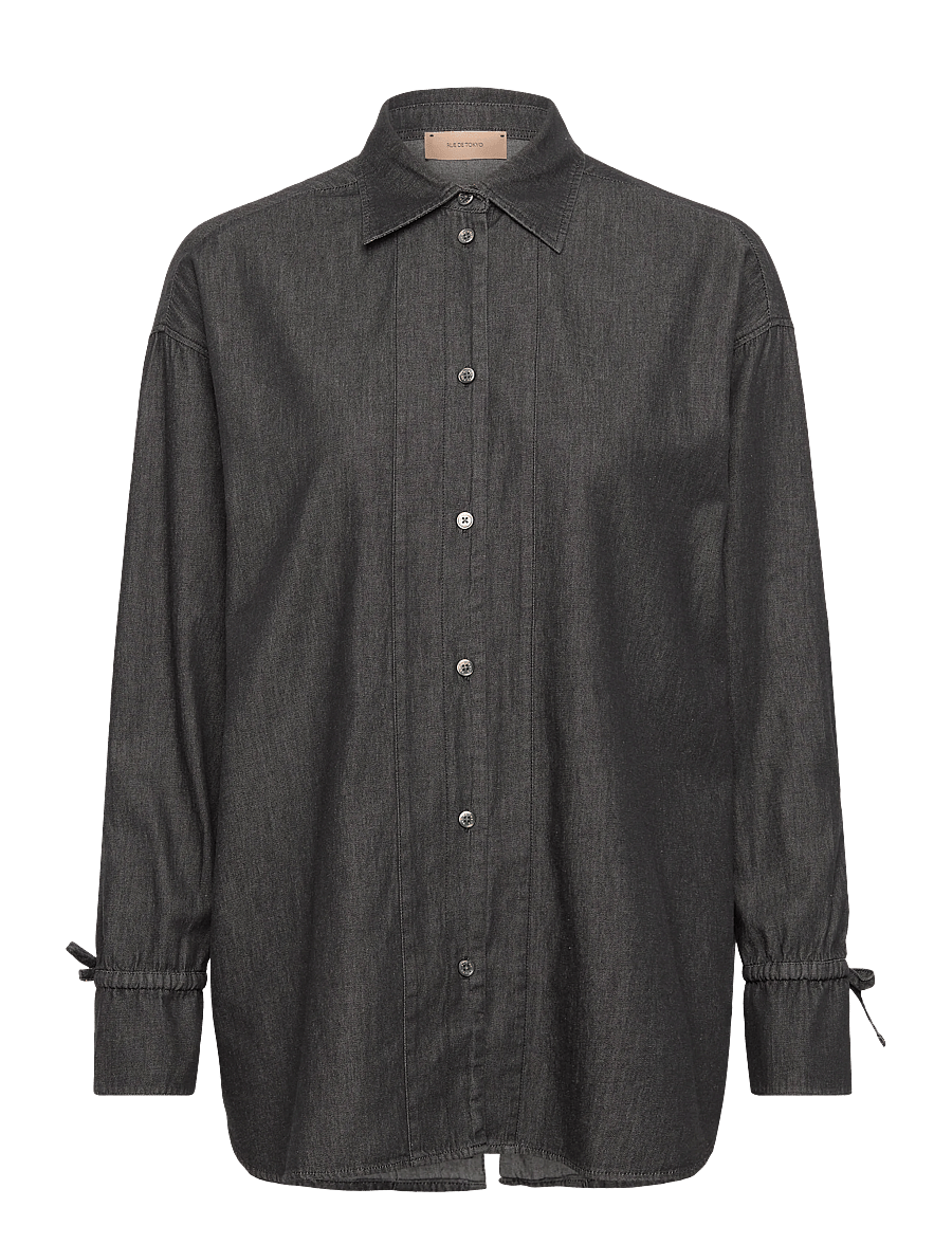 Rue de Tokyo - SIGGA LIGHT DENIM - långärmade skjortor - washed black denim - 0