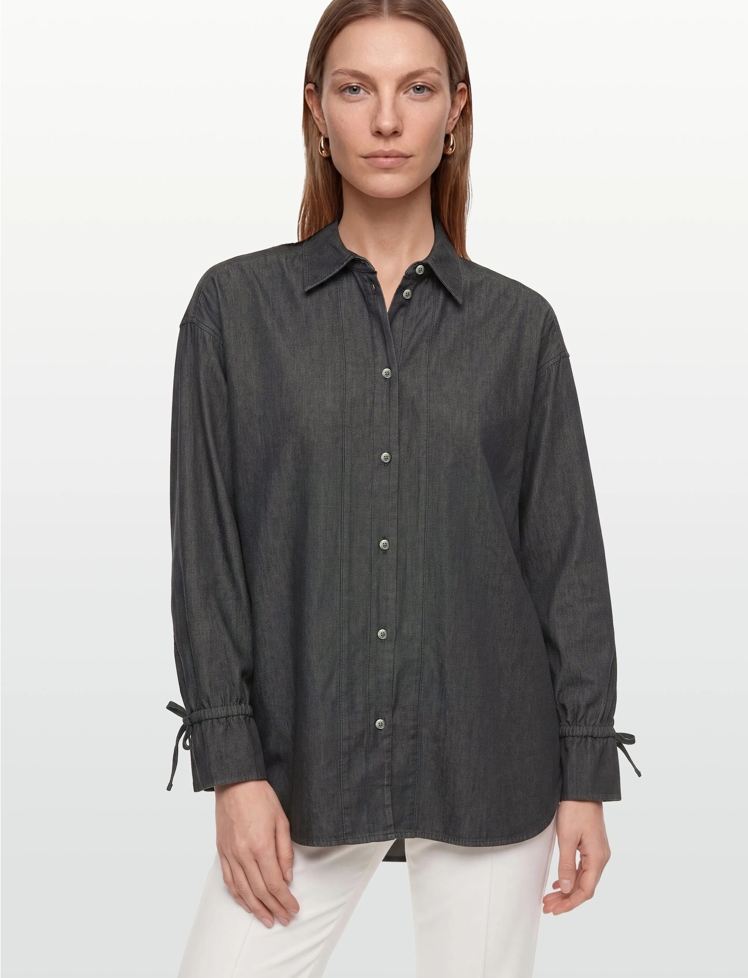 Rue de Tokyo - SIGGA LIGHT DENIM - pikkade varrukatega särgid - washed black denim - 3