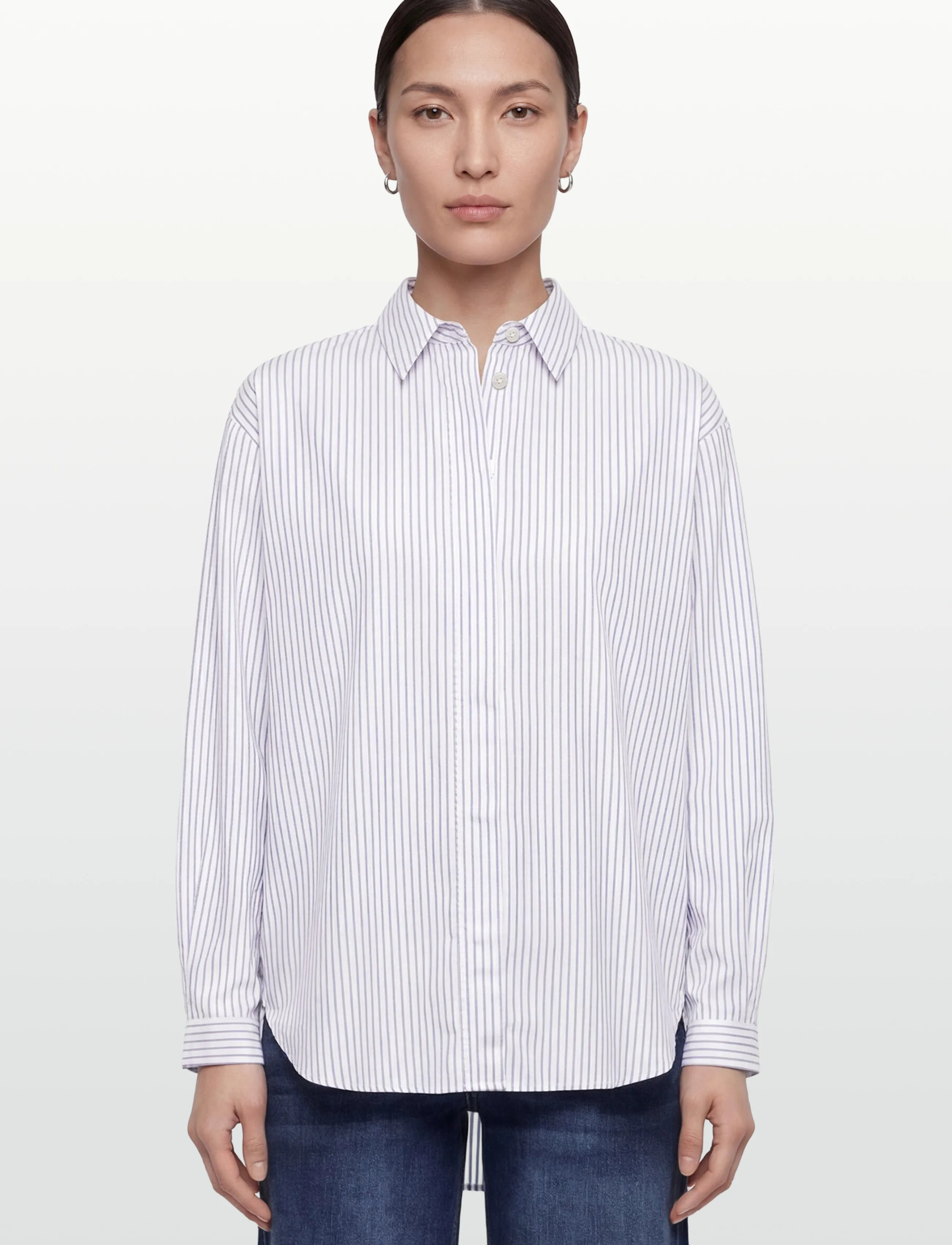 Rue de Tokyo - SHELBY STRIPED SHIRTING - langærmede skjorter - navy triple stripe - 5