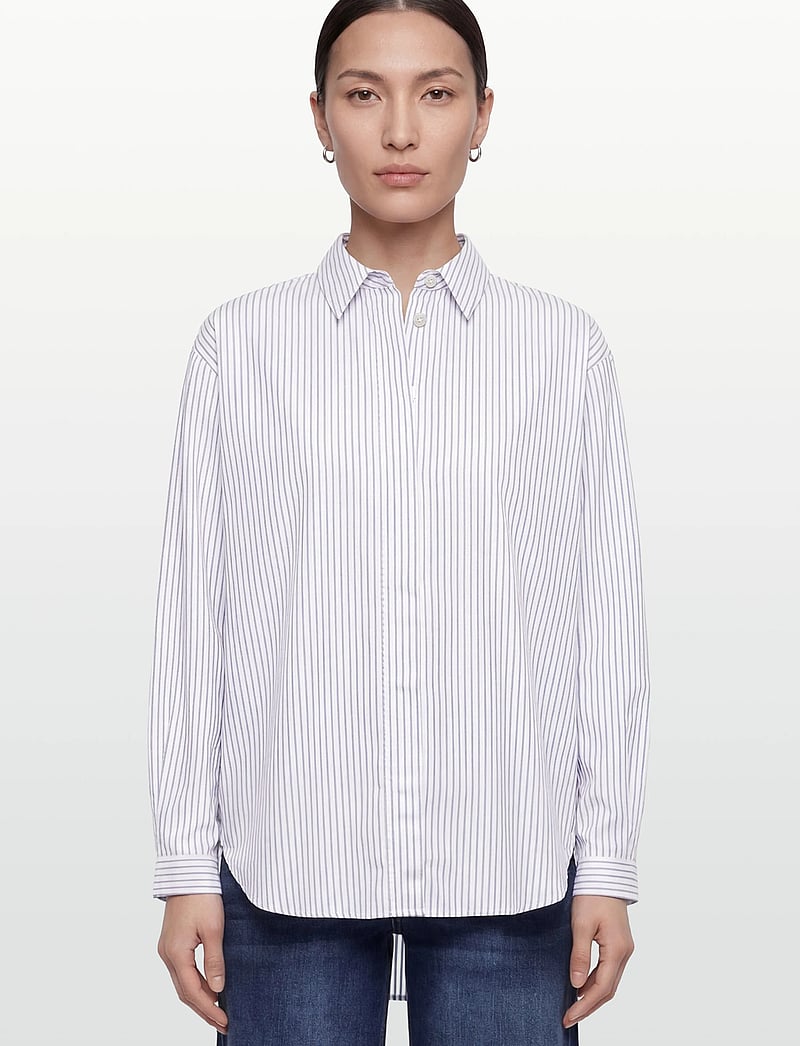 Rue de Tokyo - SHELBY STRIPED SHIRTING - langärmlige hemden - navy triple stripe - 5
