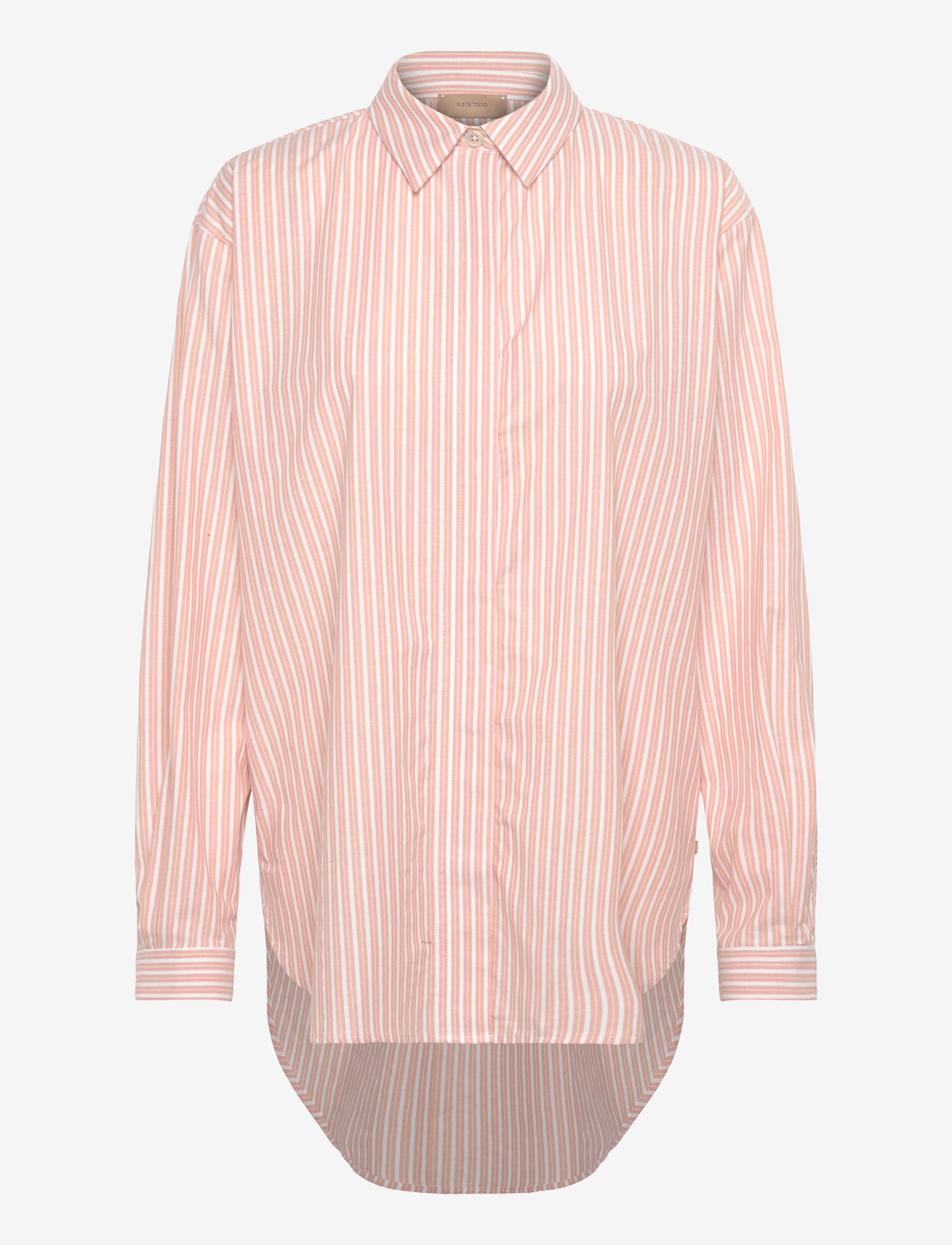 Rue de Tokyo - SHELBY STRIPED SHIRTING - denimskjorter - white apricot stripe - 0