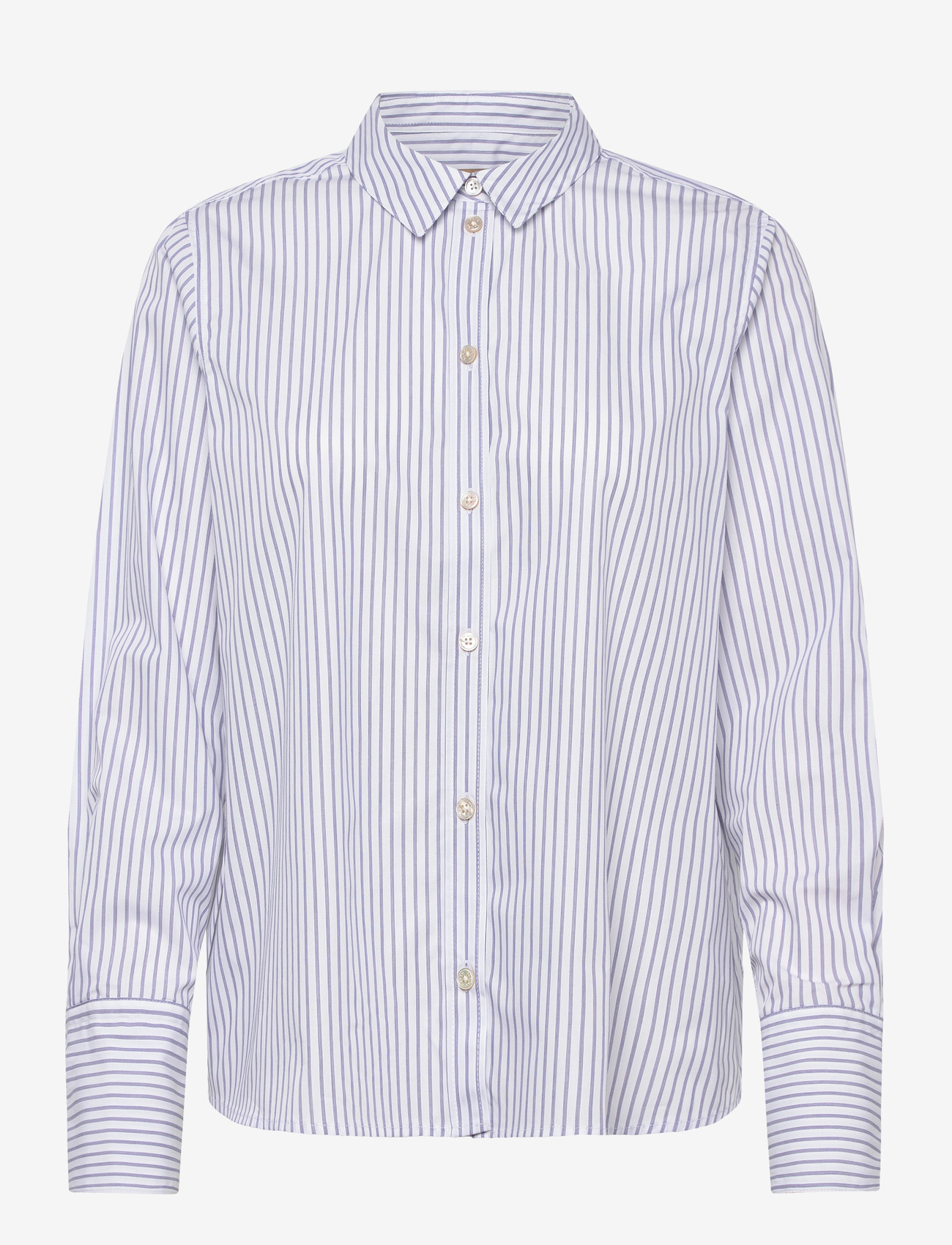 Rue de Tokyo - SYLINA STRIPED SHIRTING - long-sleeved shirts - navy triple stripe - 0
