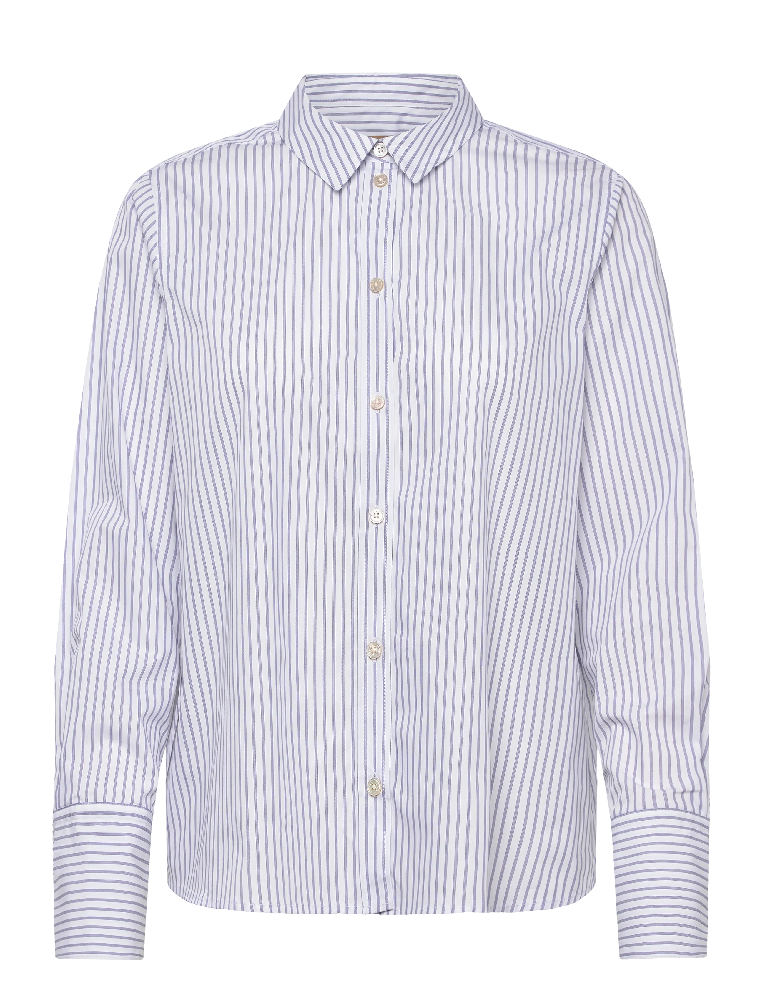 Rue de Tokyo SYLINA STRIPED SHIRTING - Mode trends - NAVY TRIPLE STRIPE / navy