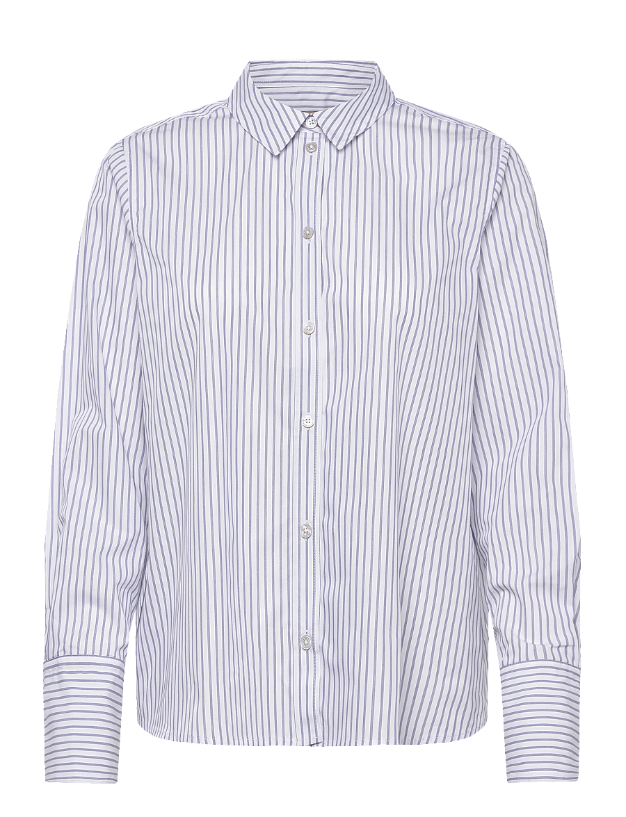 Rue de Tokyo - SYLINA STRIPED SHIRTING - langärmlige hemden - navy triple stripe - 0
