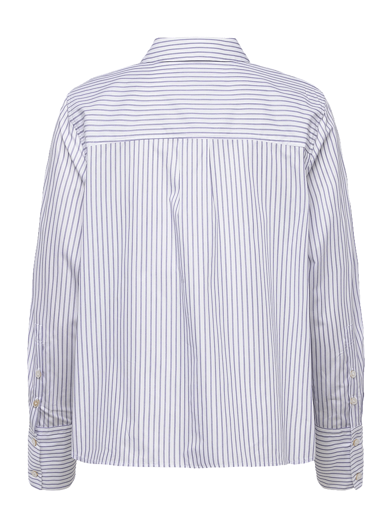 Rue de Tokyo - SYLINA STRIPED SHIRTING - long-sleeved shirts - navy triple stripe - 1