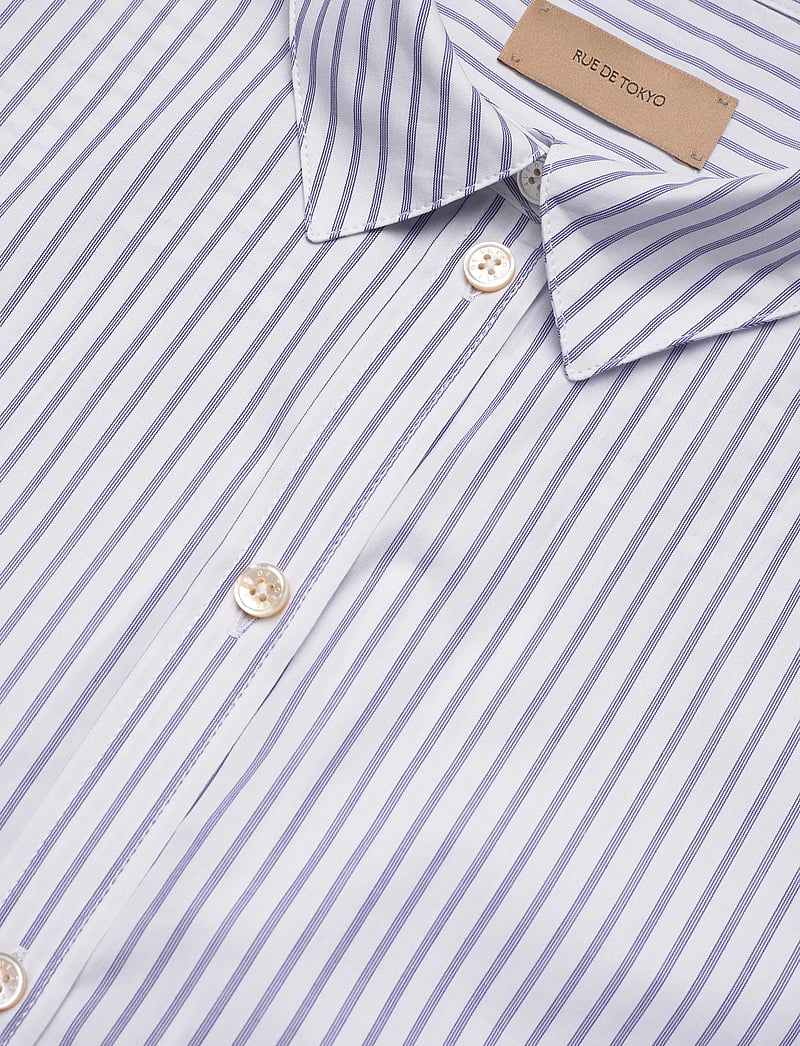 Rue de Tokyo - SYLINA STRIPED SHIRTING - long-sleeved shirts - navy triple stripe - 2