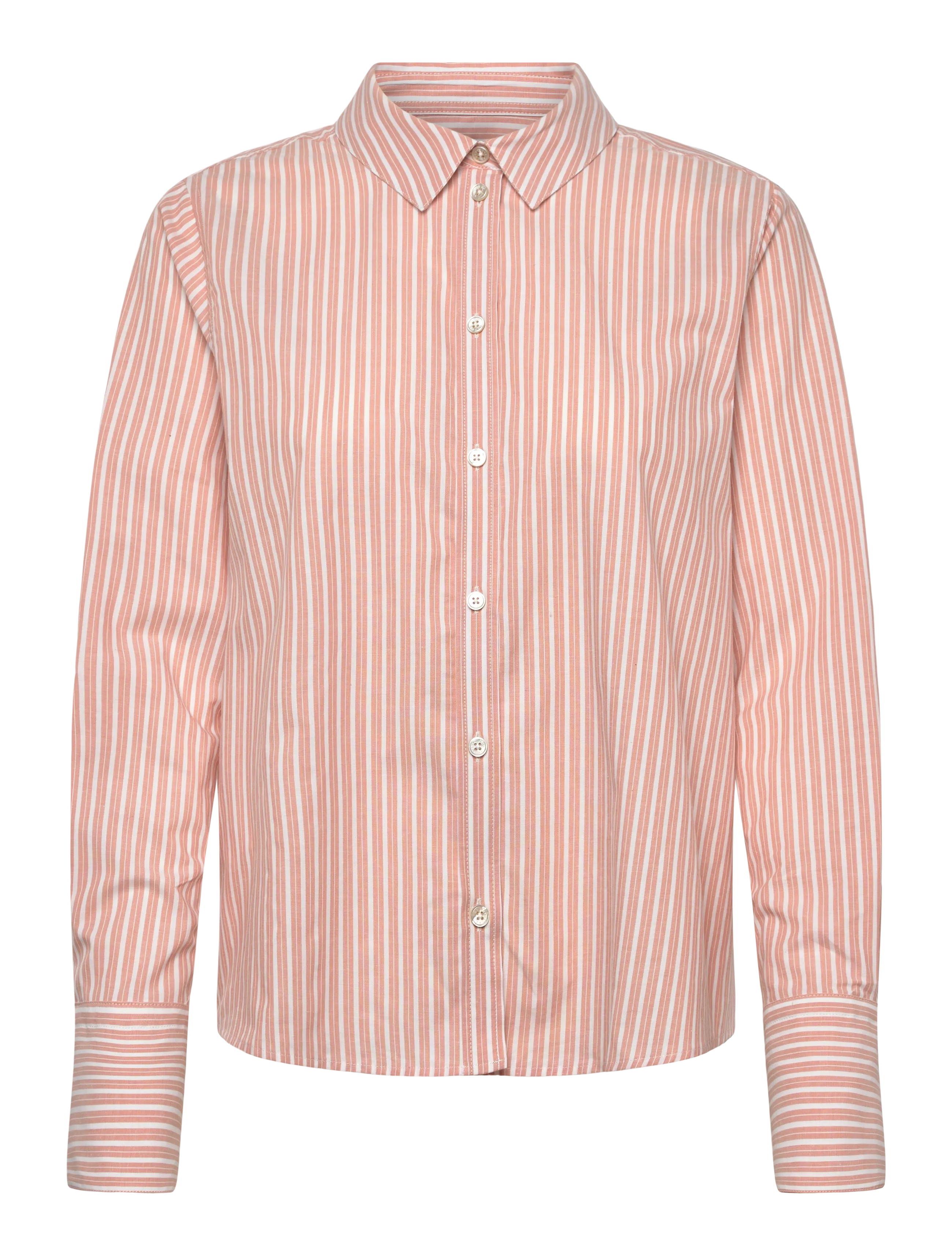 Rue de Tokyo SYLINA STRIPED SHIRTING - Mode trends - WHITE APRICOT STRIPE / orange